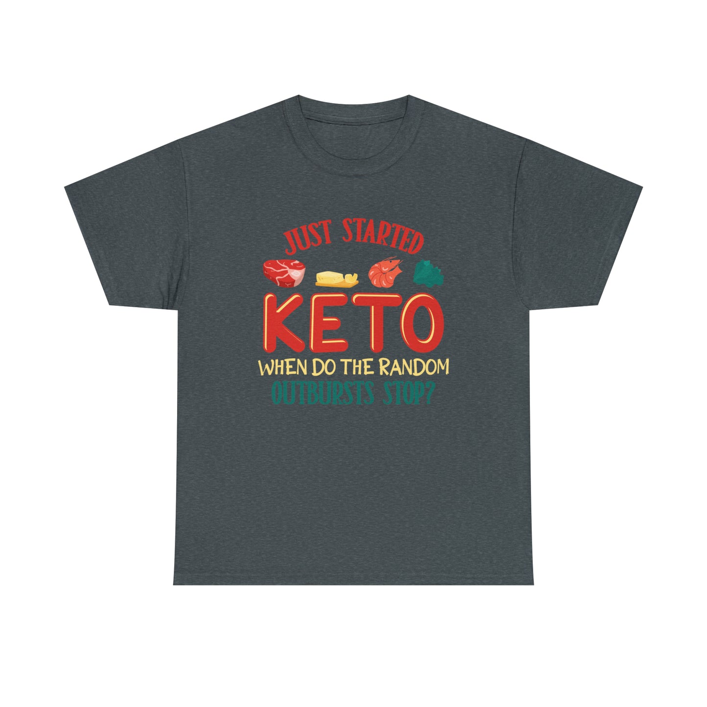 Unisex Heavy Cotton Tee - Random Keto Outbursts Graphite Heather 5XL