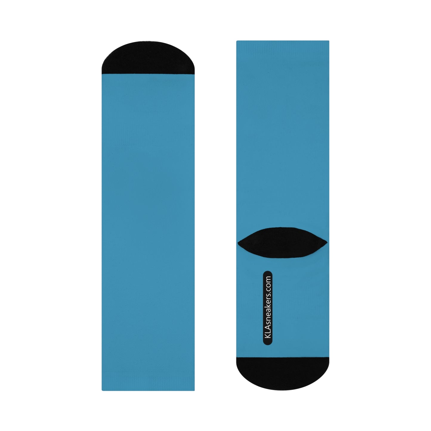 Unisex Crew Socks - Light Blue White One size 3/4 Crew