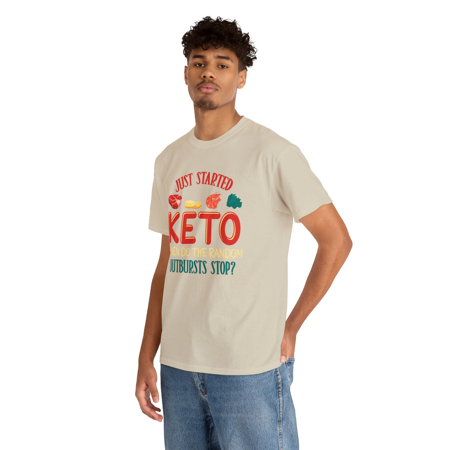 Unisex Heavy Cotton Tee - Random Keto Outbursts Graphite Heather 5XL