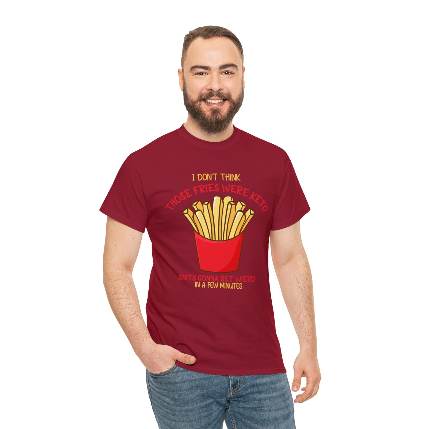 Unisex Heavy Cotton Tee - Those Fries Weren't Keto... Graphite Heather 5XL