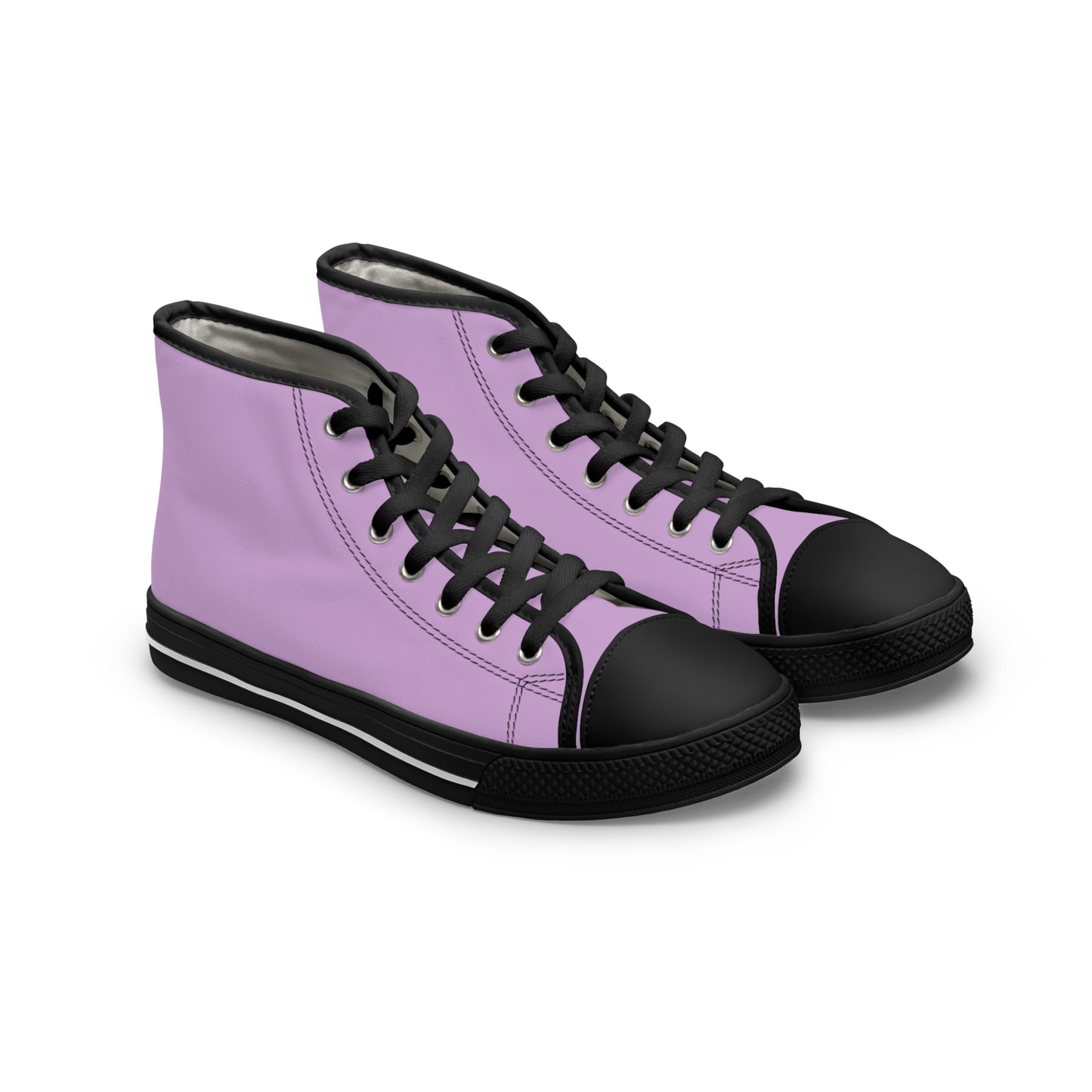 Women's Canvas High Top Solid Color Sneakers - Pinky Purple US 12 White sole
