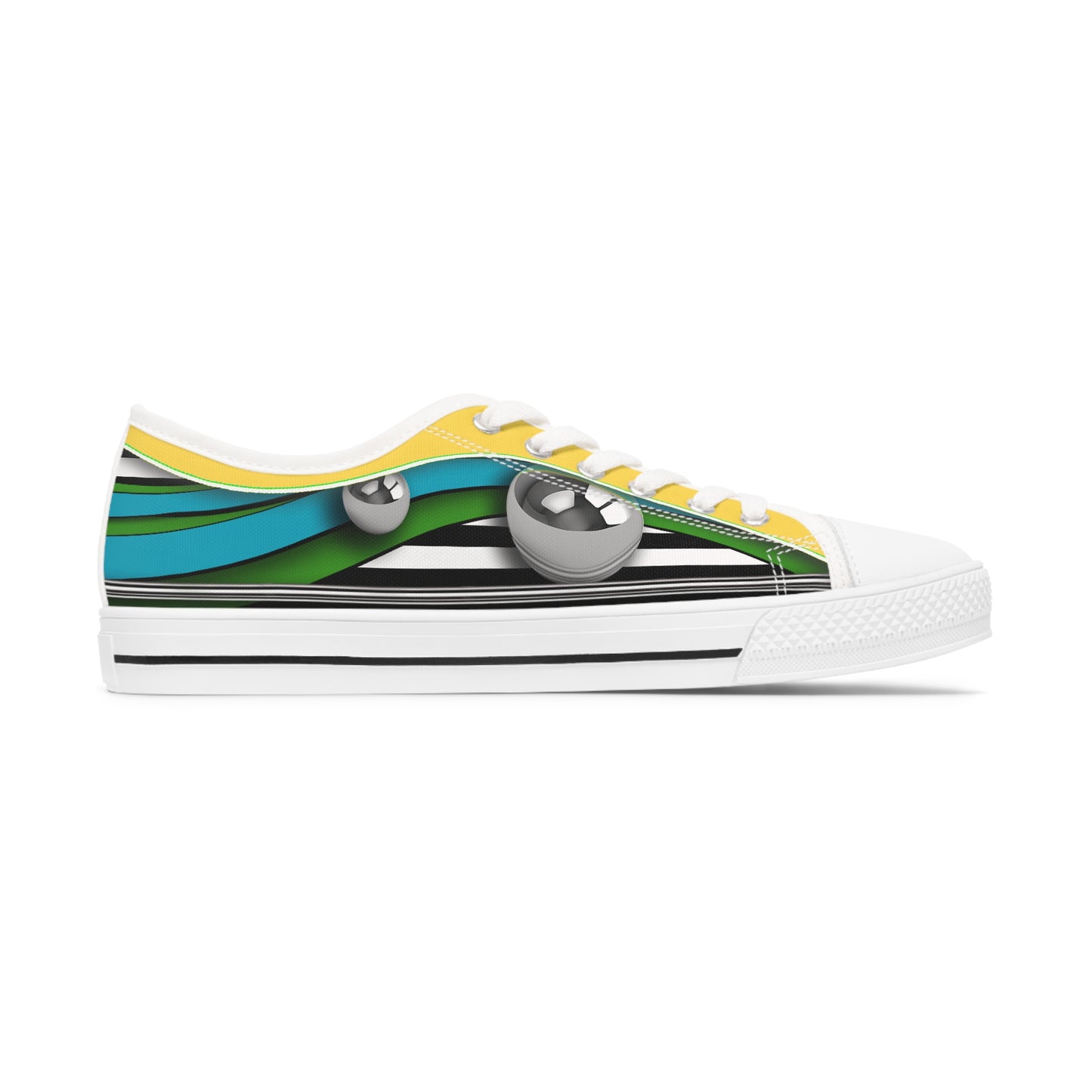 Women's Low Top Graphics Sneakers - 10004 US 12 White sole