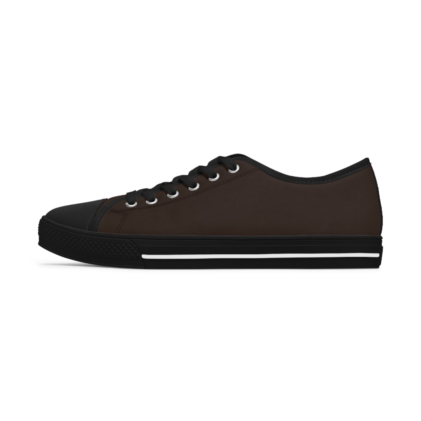Women's Canvas Low Top Solid Color Sneakers - Chocolate Cherry US 12 White sole