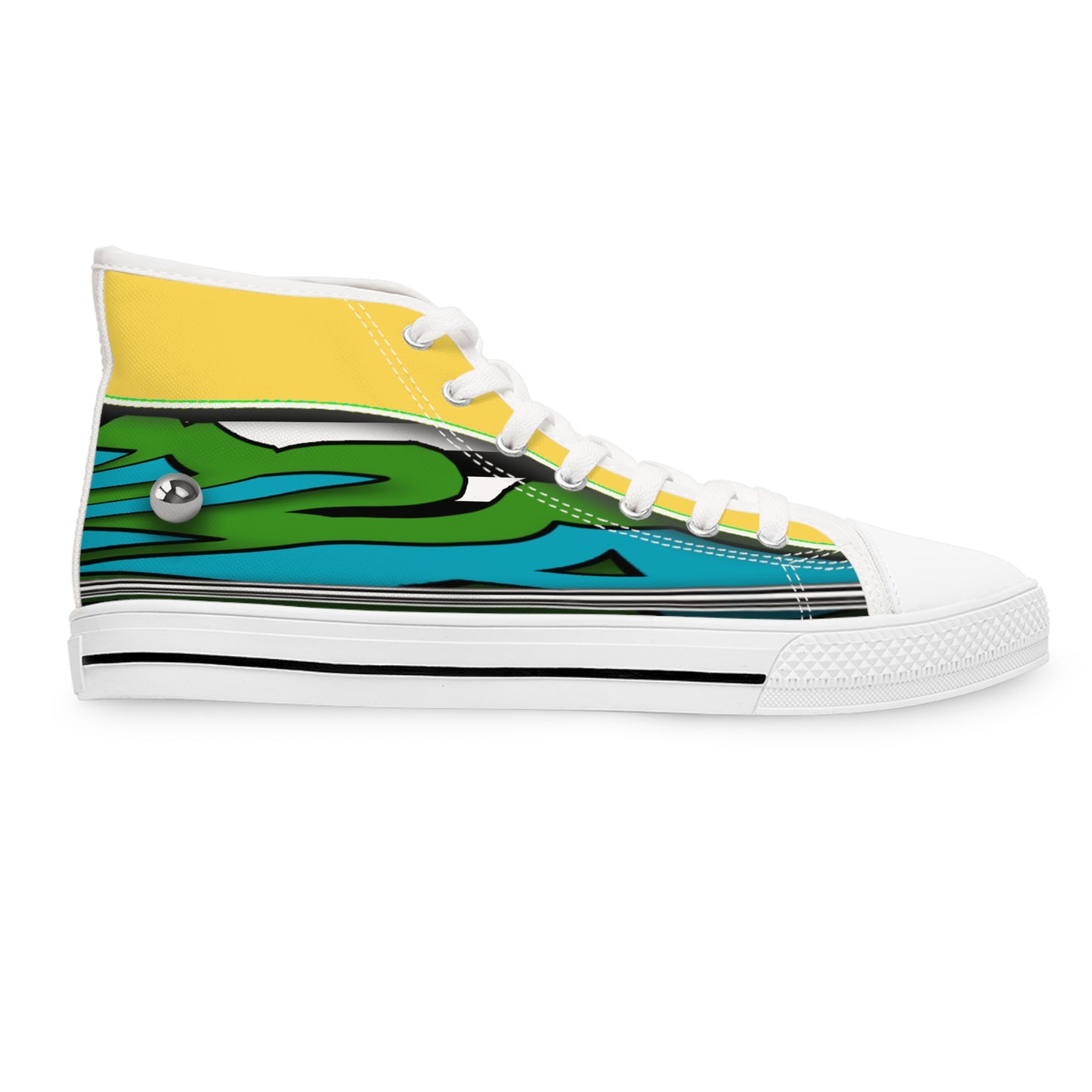 Women's High Top Graphics Sneakers - 10004 US 12 White sole