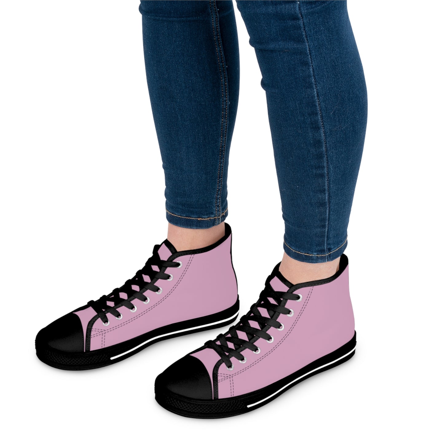 Women's Canvas High Top Solid Color Sneakers - Faded Bubblegum US 12 White sole