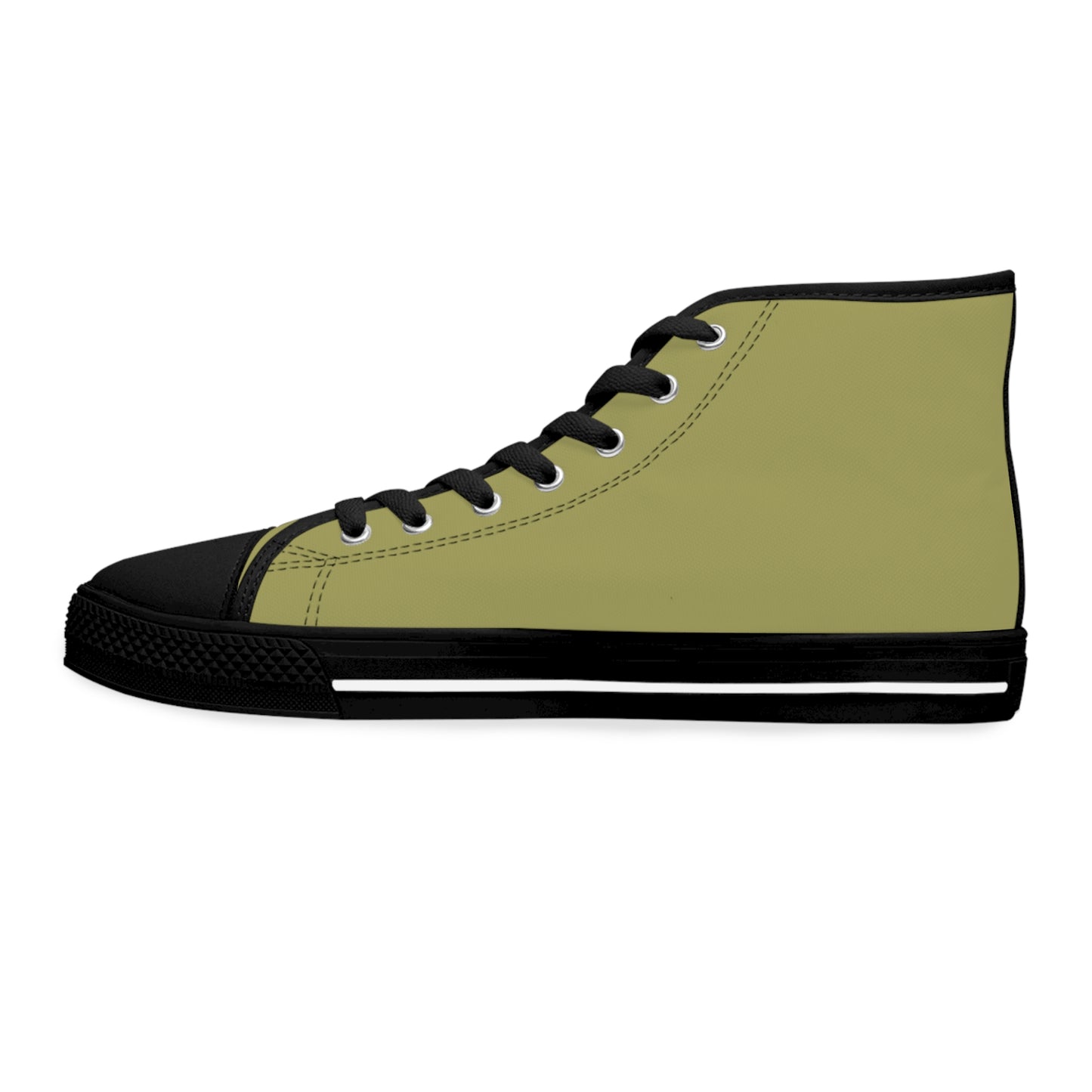 Women's Canvas High Top Solid Color Sneakers - Light Moss US 12 White sole