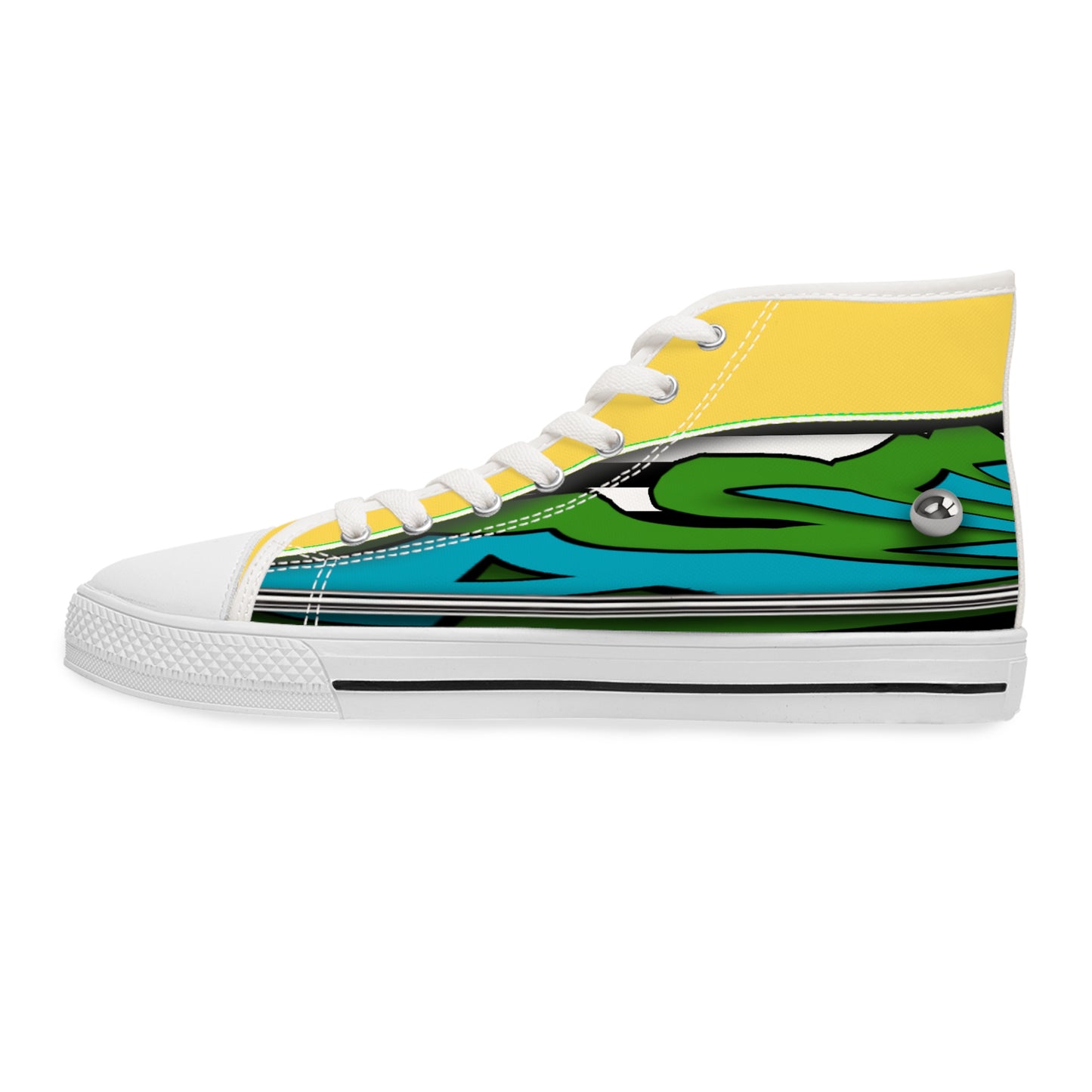Women's High Top Graphics Sneakers - 10004 US 12 White sole