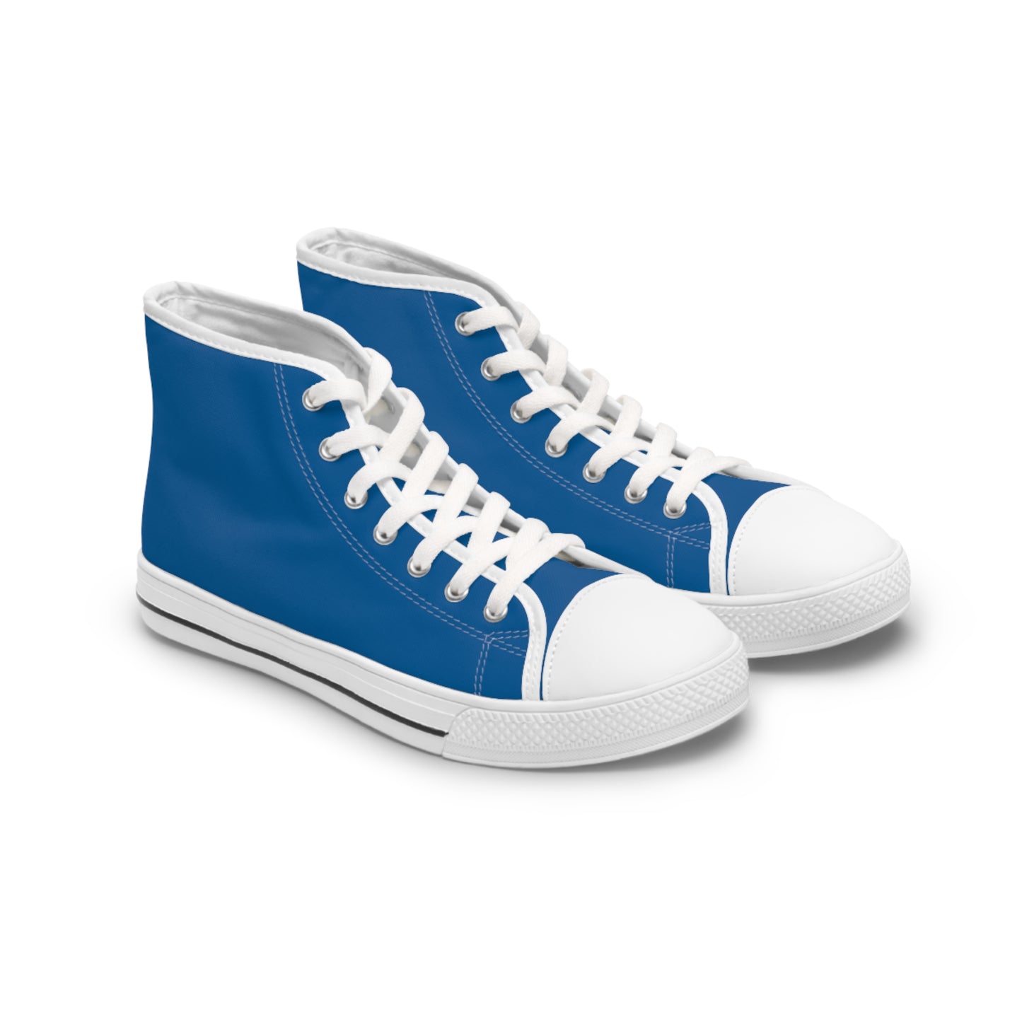 Women's Canvas High Top Solid Color Sneakers - Rich Blue US 12 White sole