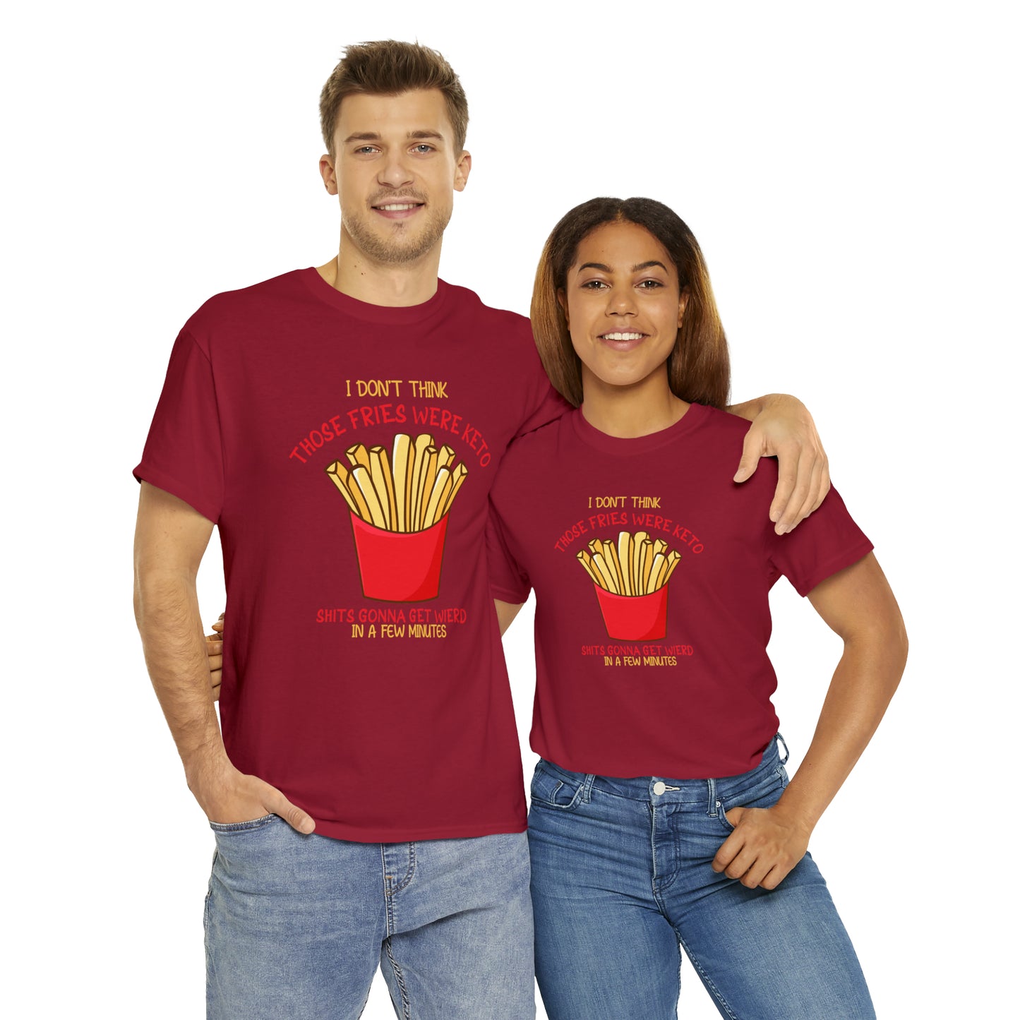Unisex Heavy Cotton Tee - Those Fries Weren't Keto... Graphite Heather 5XL
