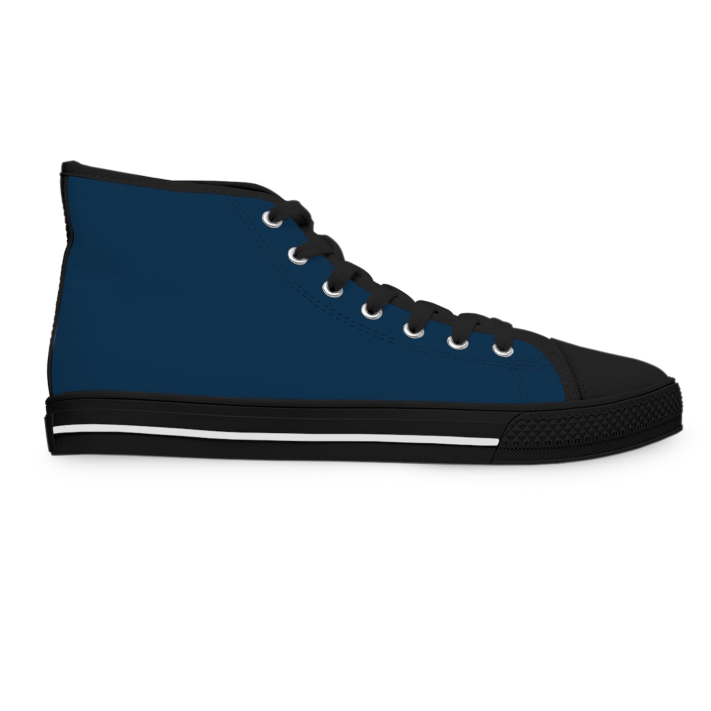 Women's Canvas High Top Solid Color Sneakers - Ink Blue US 12 White sole