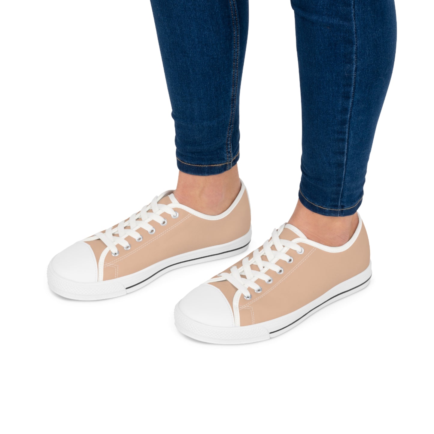 Women's Canvas Low Top Solid Color Sneakers - Orange Cream US 12 White sole