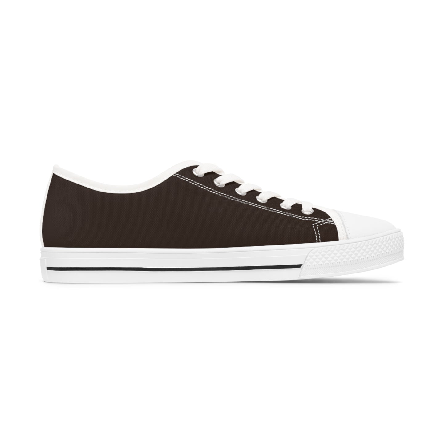 Women's Canvas Low Top Solid Color Sneakers - Chocolate Cherry US 12 White sole
