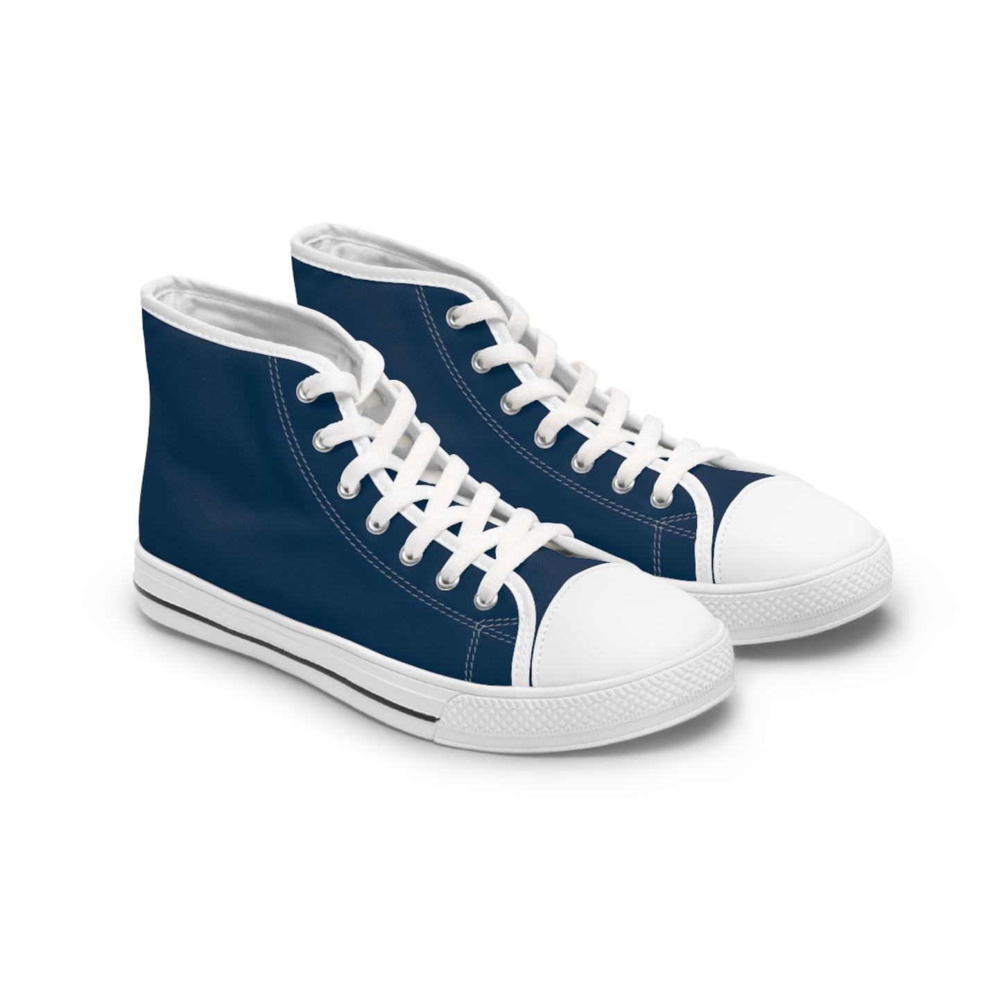 Women's Canvas High Top Solid Color Sneakers - Ink Blue US 12 White sole