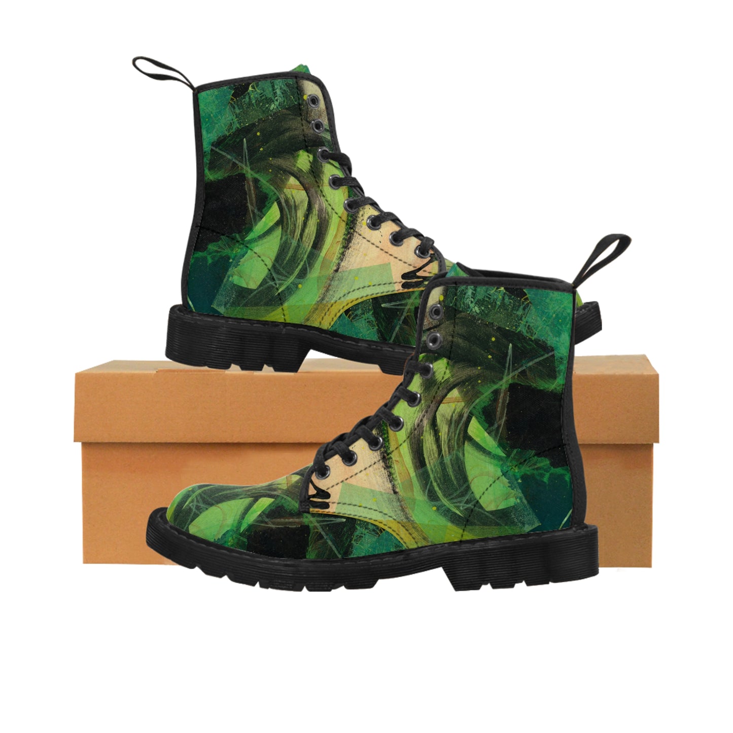 Men's Canvas Boots - 02866 US 10.5 Black sole