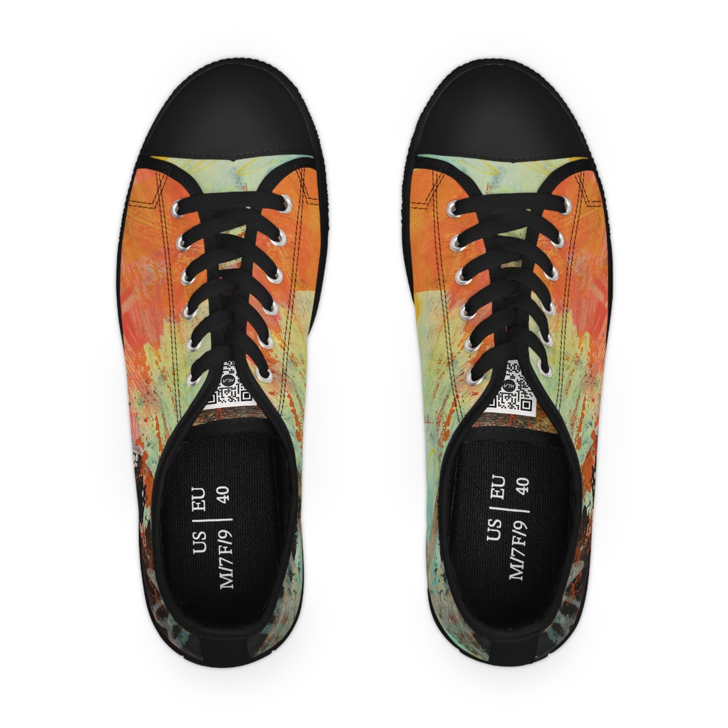 Women's Low Top Sneakers - 02870 US 12 White sole