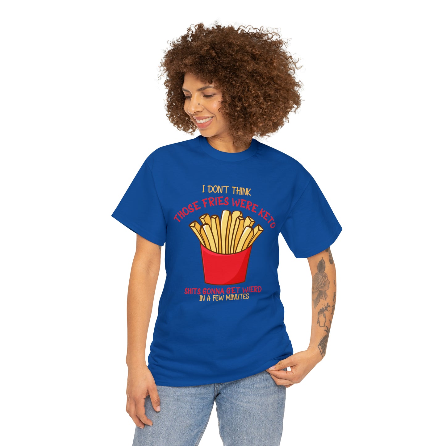 Unisex Heavy Cotton Tee - Those Fries Weren't Keto... Graphite Heather 5XL