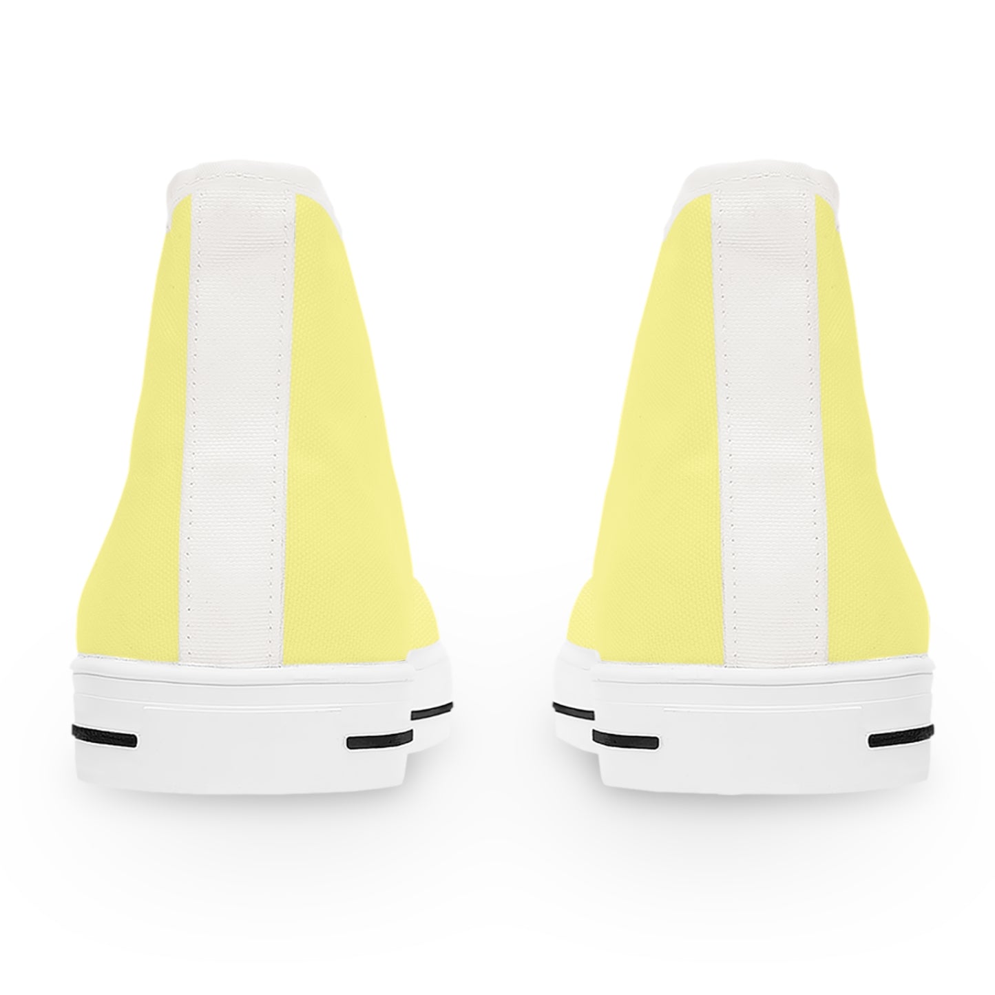 Women's Canvas High Top Solid Color Sneakers - Lemon Yellow US 12 White sole
