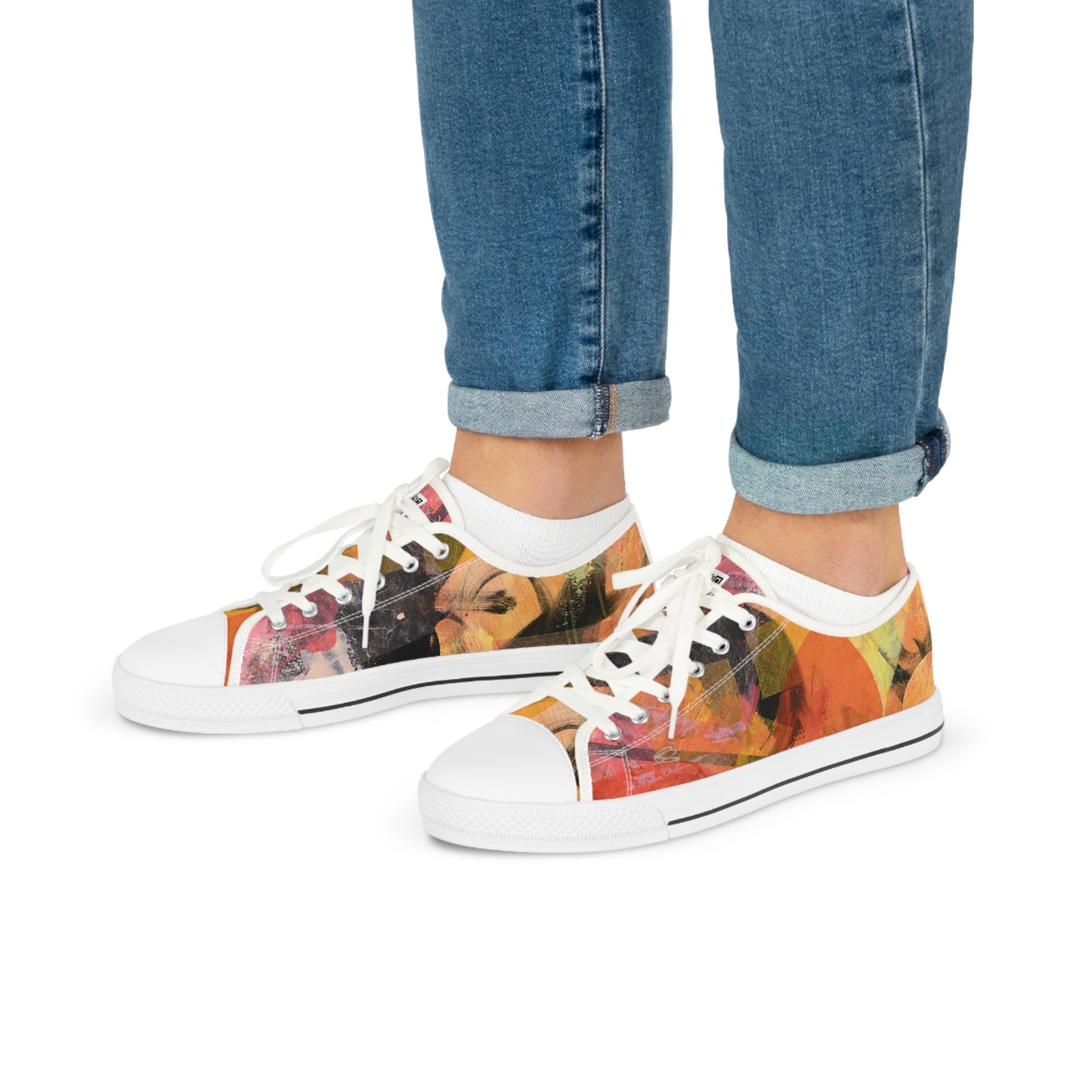 Men's Low Top Sneakers - 02864 US 14 Black sole