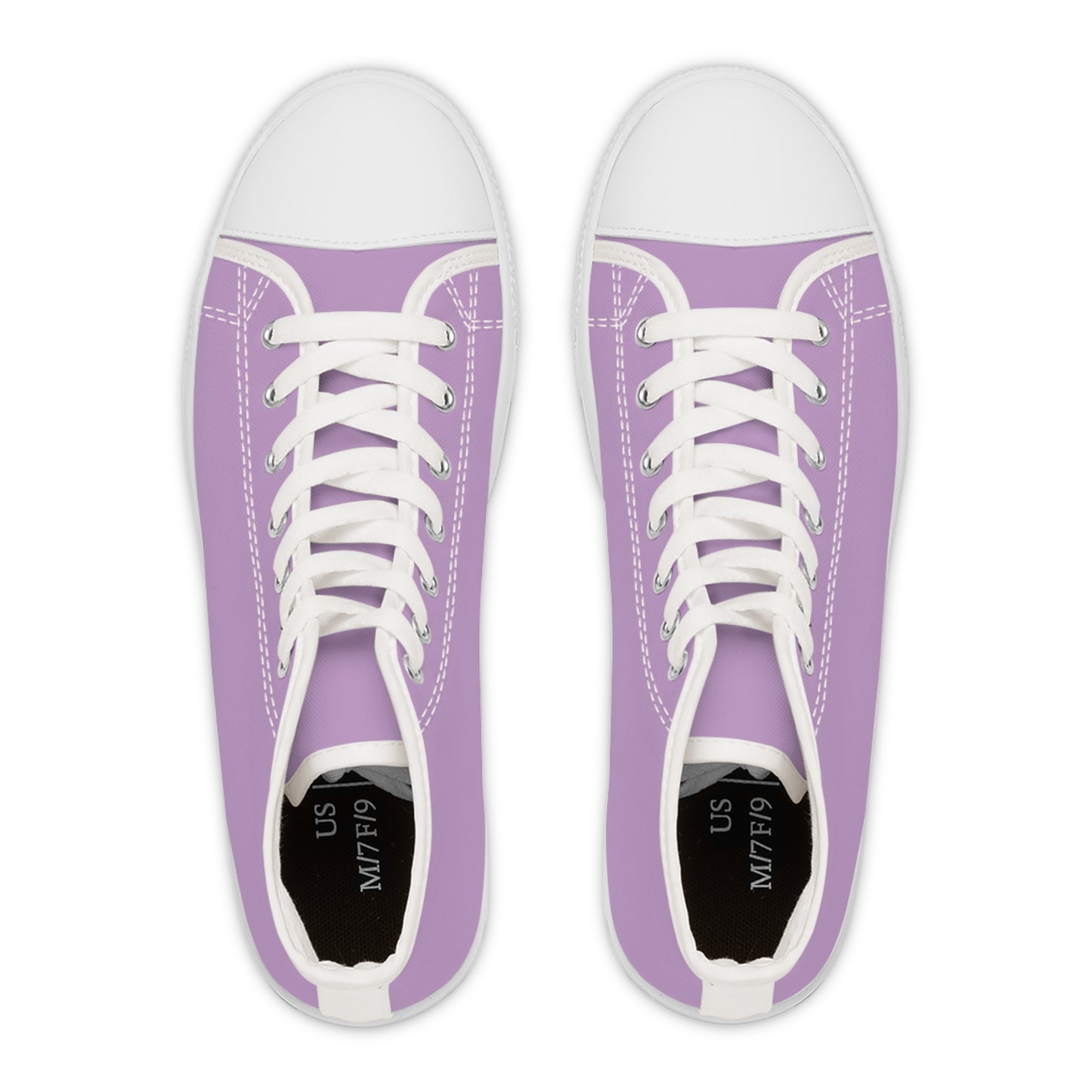 Women's Canvas High Top Solid Color Sneakers - Pinky Purple US 12 White sole