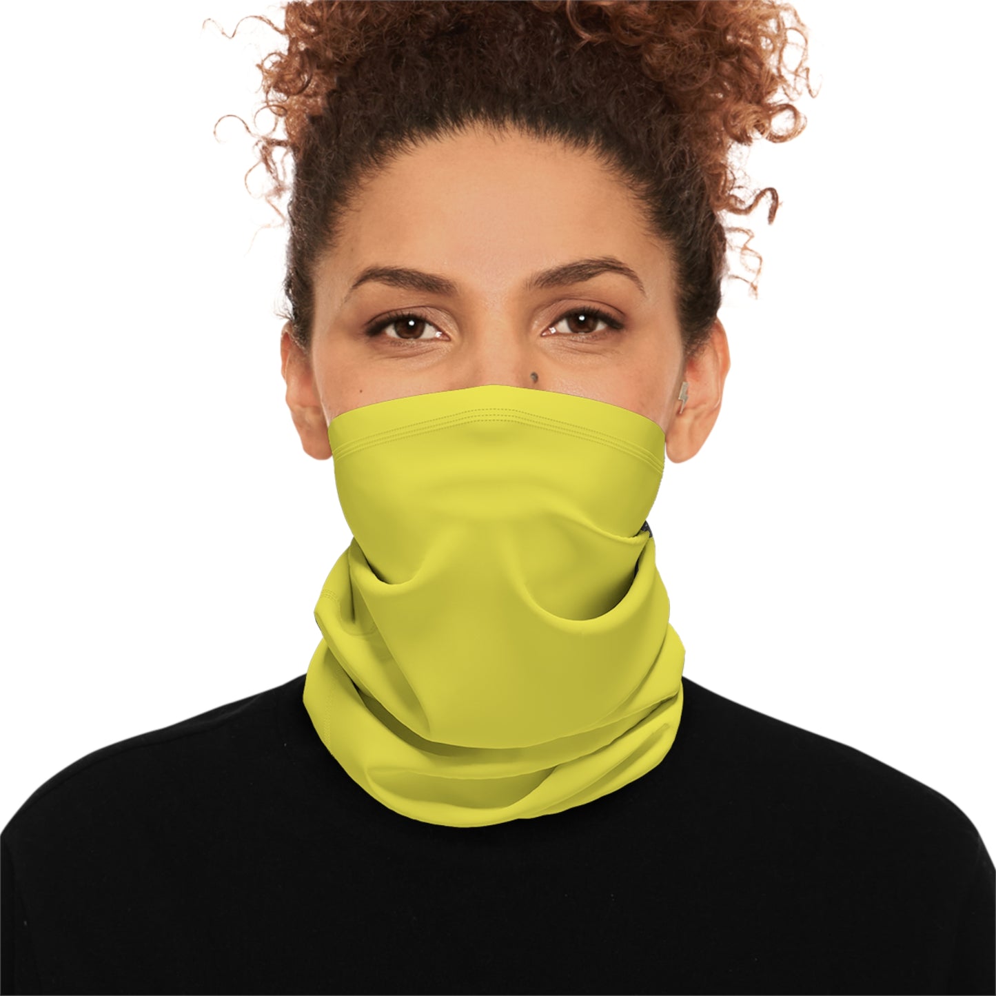 Winter Neck Gaiter With Drawstring - Yellow
