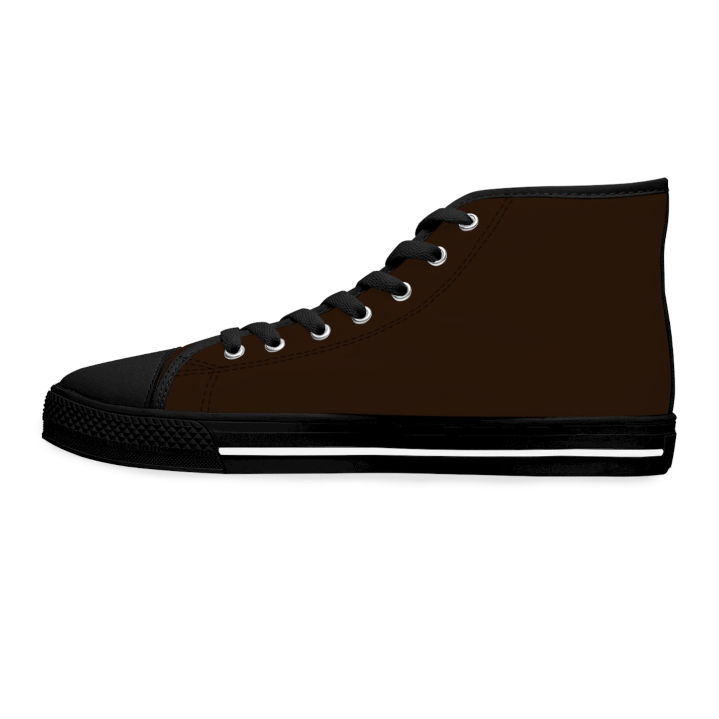 Women's Canvas High Top Solid Color Sneakers - Chocolate Cherry US 12 White sole