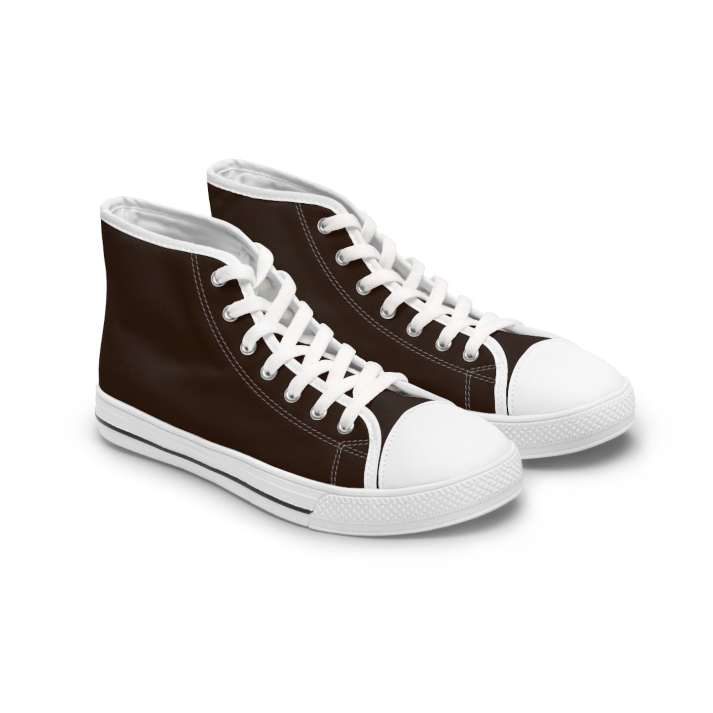 Women's Canvas High Top Solid Color Sneakers - Chocolate Cherry US 12 White sole