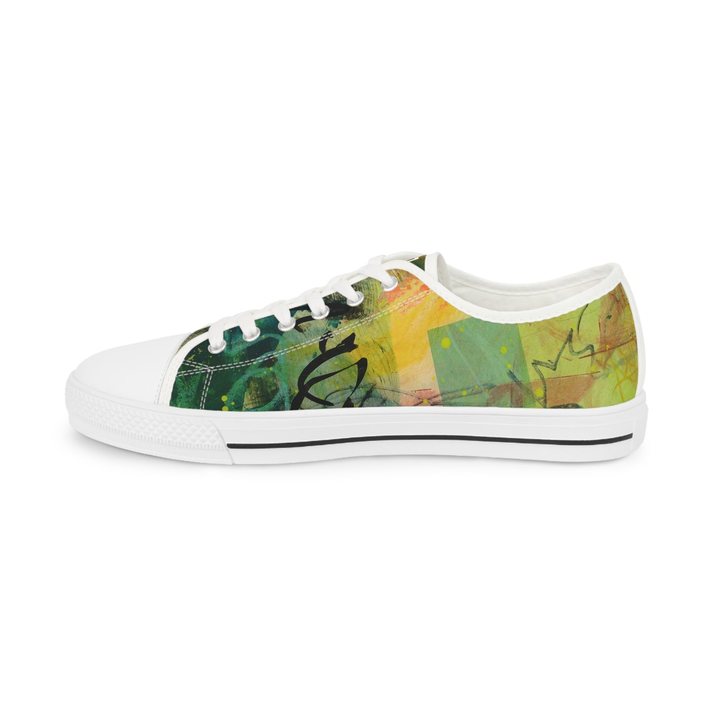 Men's Low Top Sneakers - 02865 US 14 Black sole