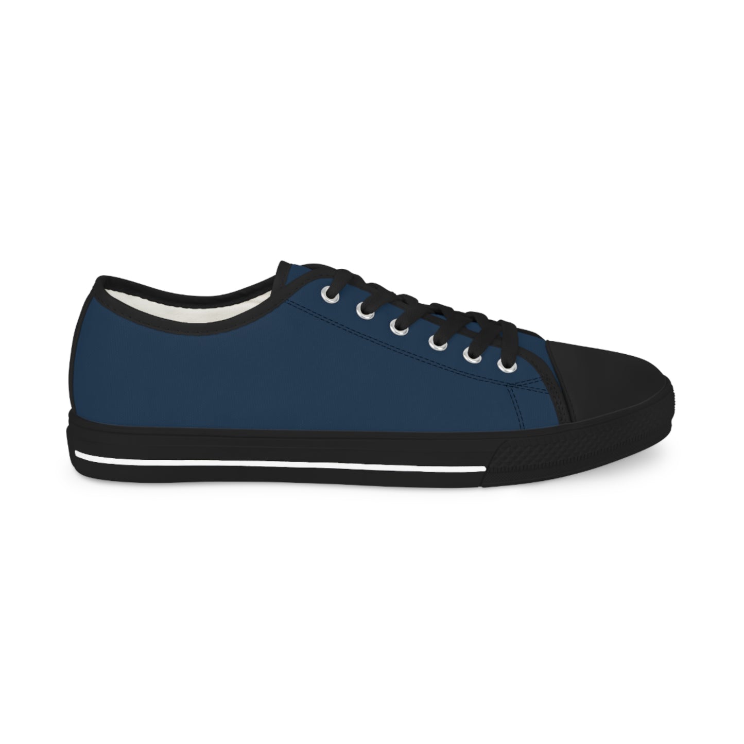 Men's Canvas Low Top Solid Color Sneakers - Ink Blue US 14 Black sole