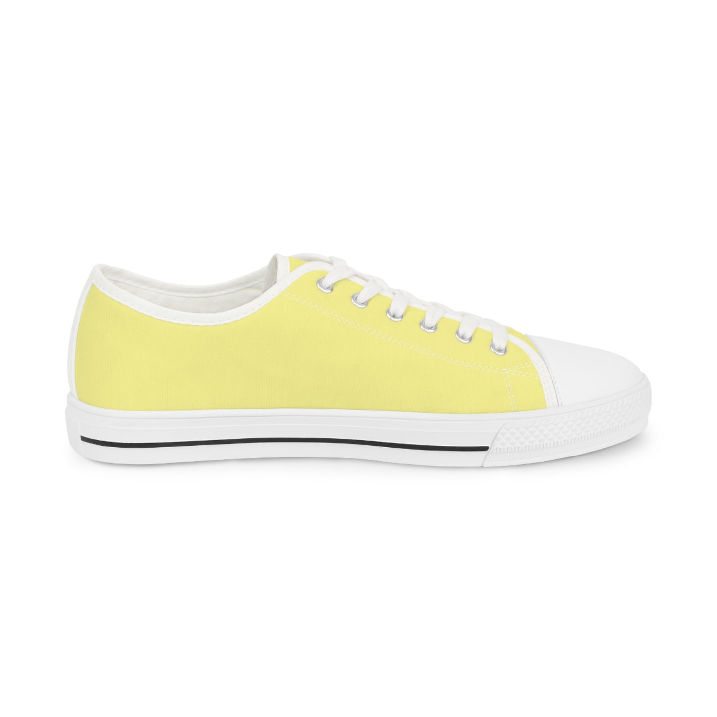 Men's Canvas Low Top Solid Color Sneakers - Lemon Yellow US 14 Black sole