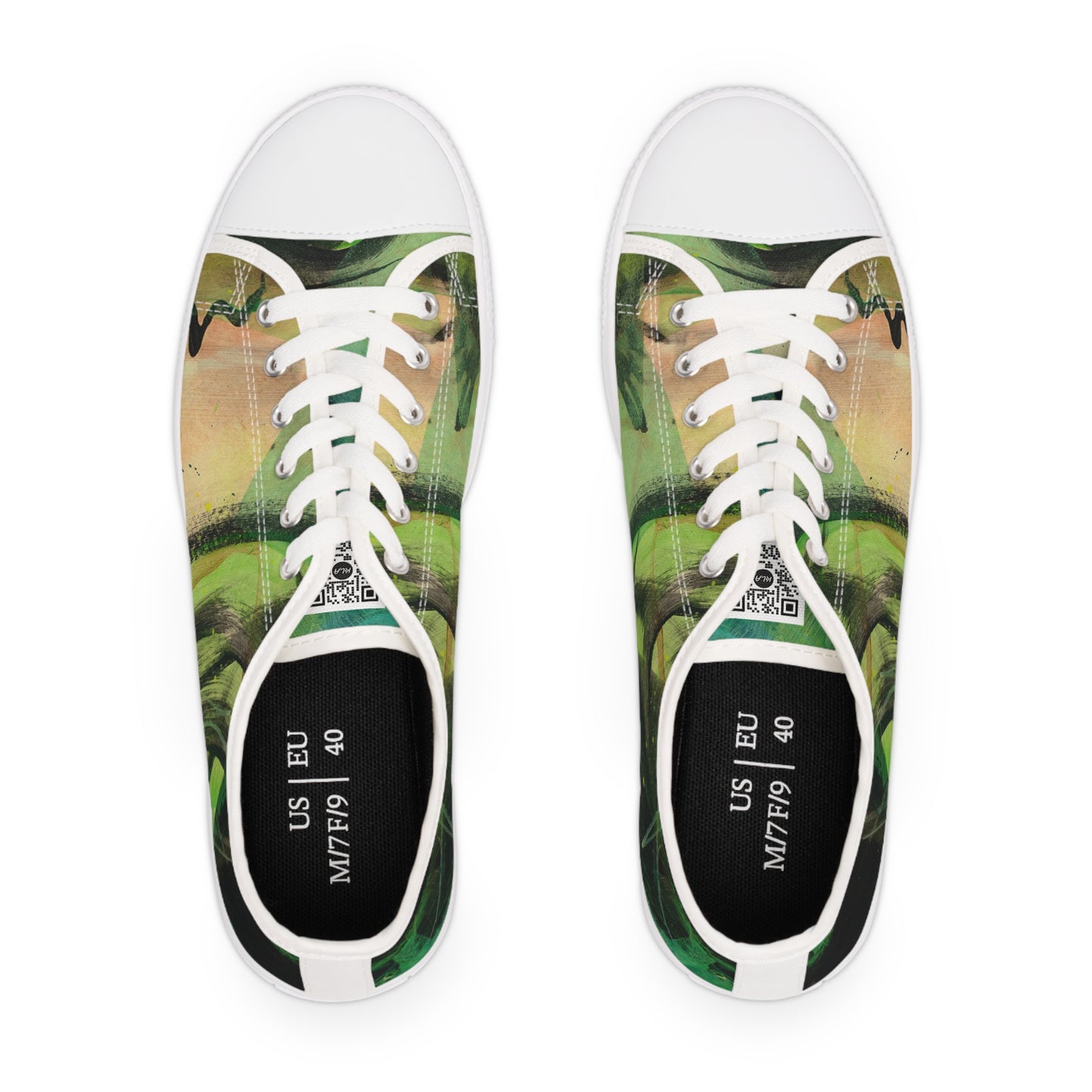 Women's Low Top Sneakers - 02866 US 12 White sole