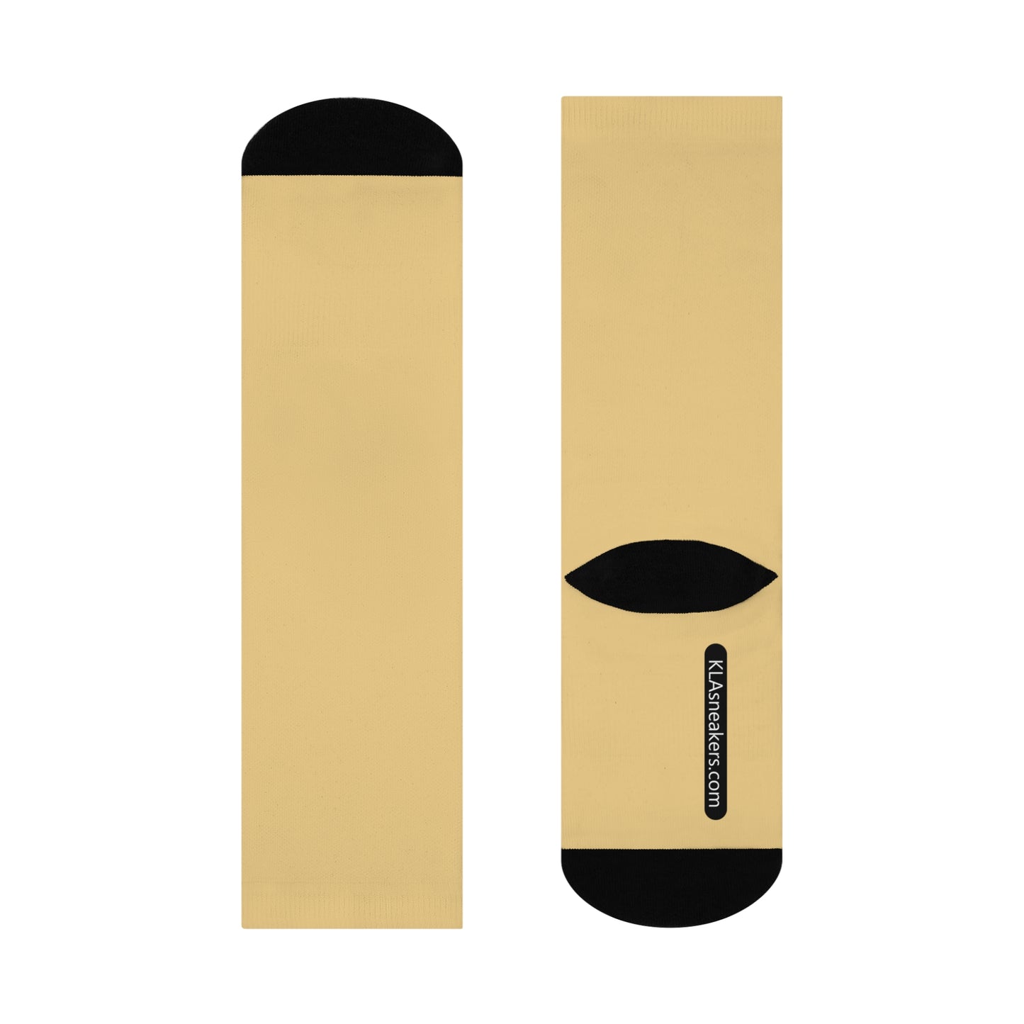 Unisex Crew Socks - Tan White One size 3/4 Crew