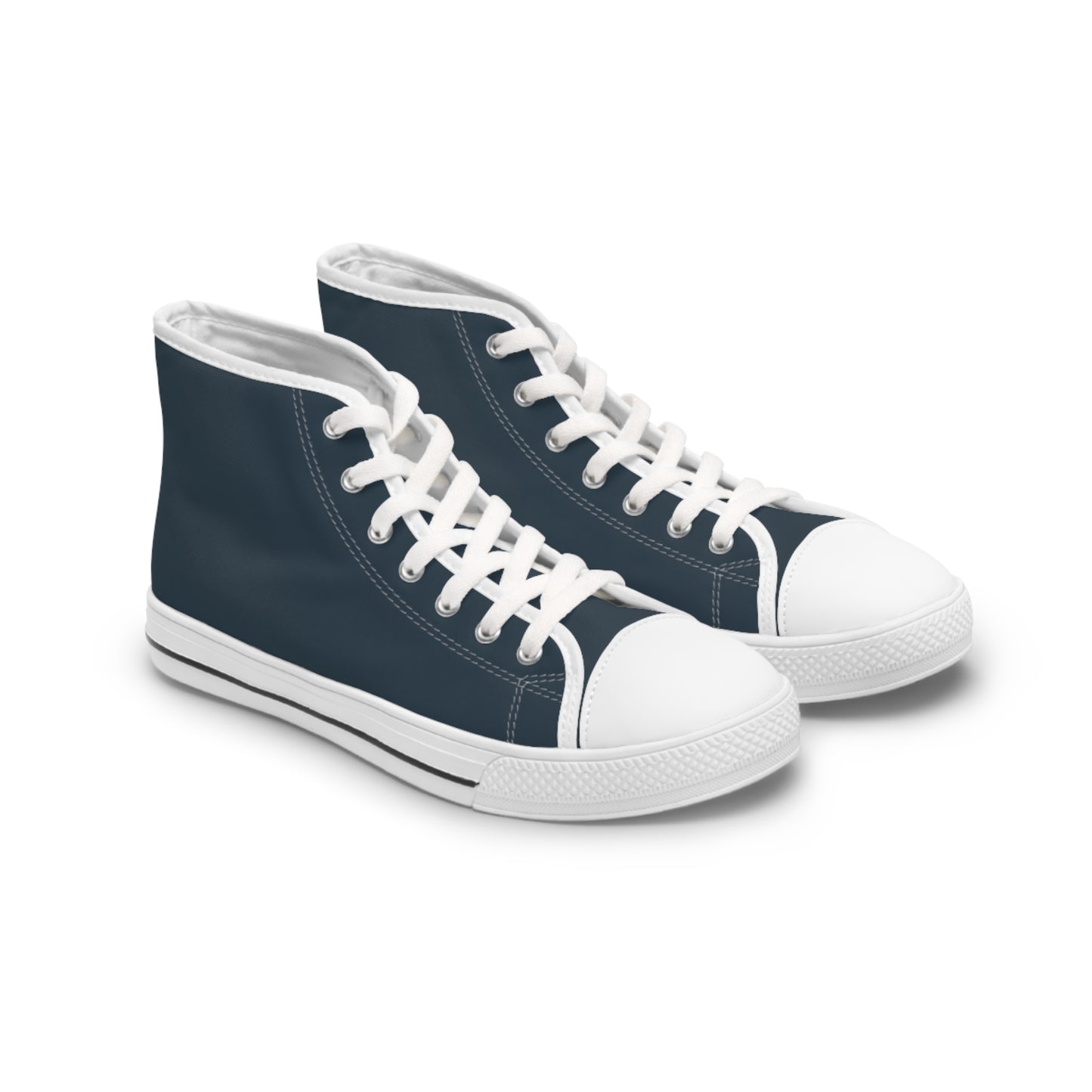 Women's Canvas High Top Solid Color Sneakers - Thunder Cloud US 12 White sole