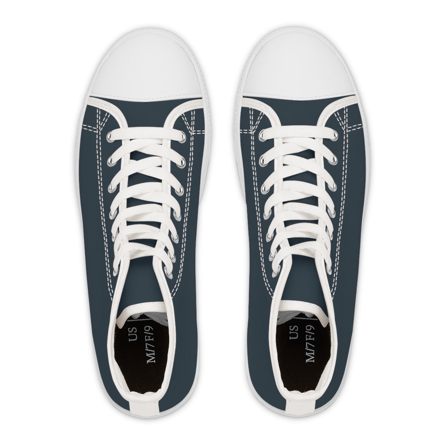 Women's Canvas High Top Solid Color Sneakers - Thunder Cloud US 12 White sole