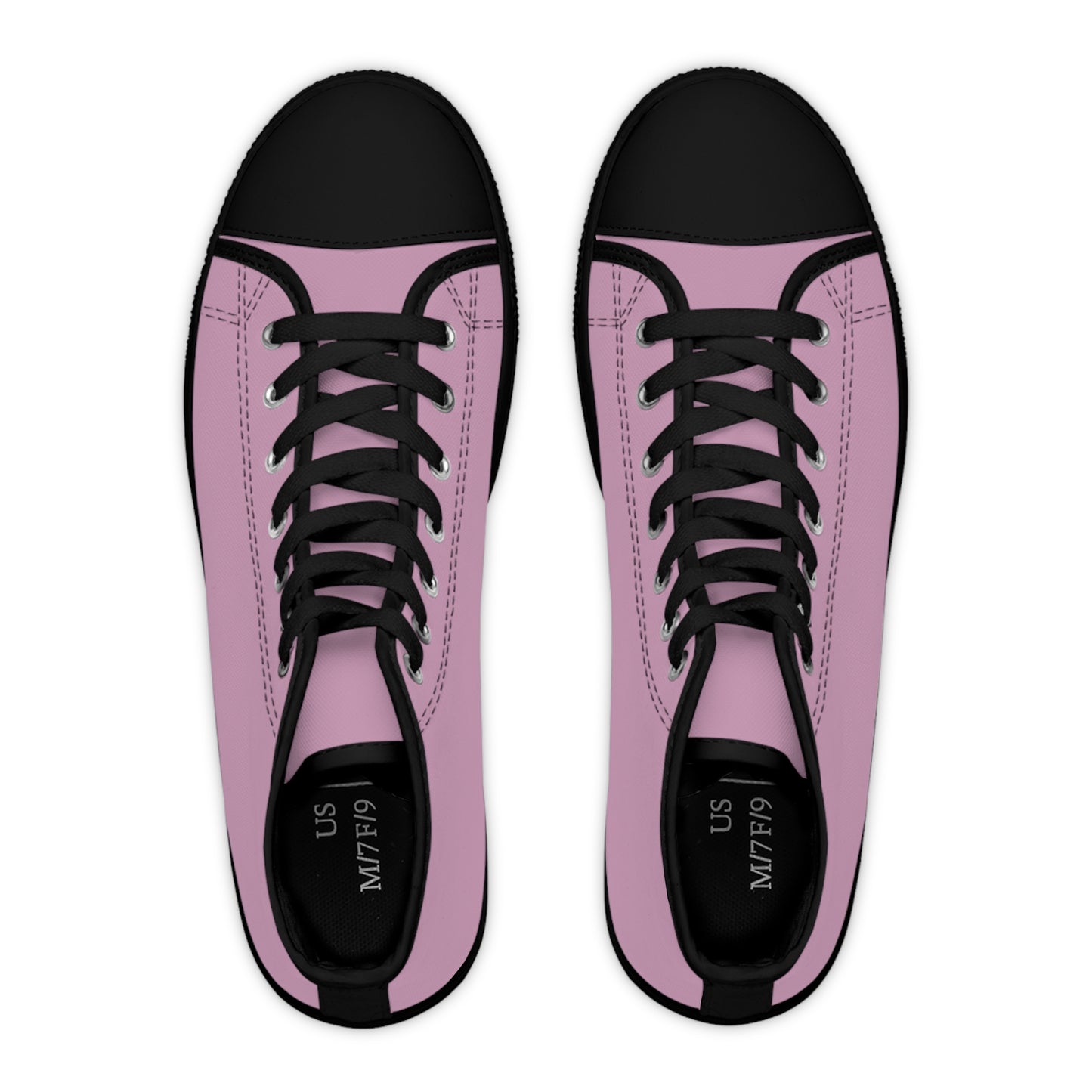 Women's Canvas High Top Solid Color Sneakers - Faded Bubblegum US 12 White sole