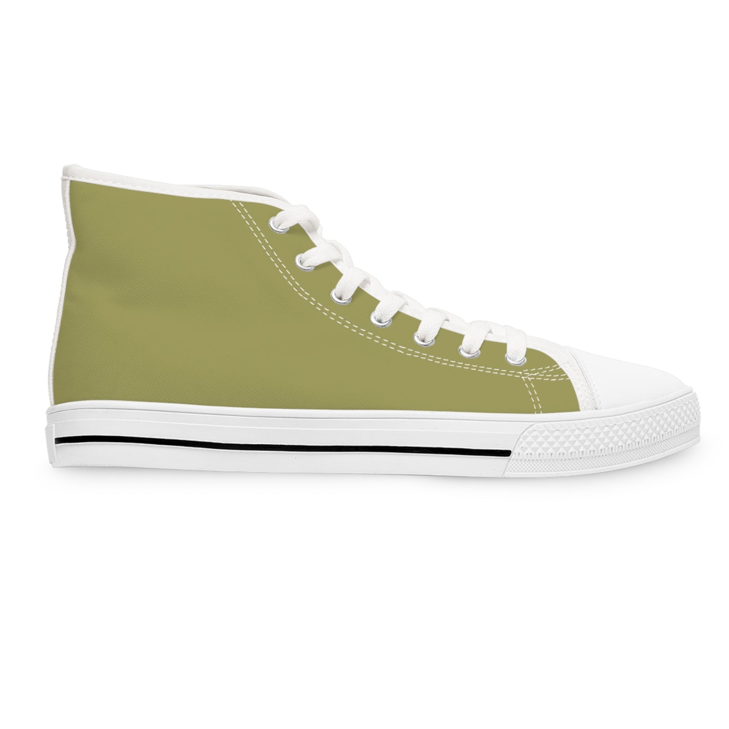 Women's Canvas High Top Solid Color Sneakers - Light Moss US 12 White sole