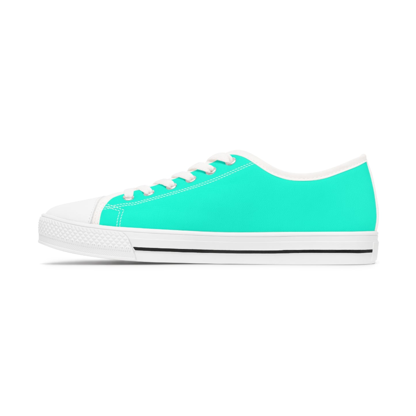 Women's Canvas Low Top Solid Color Sneakers - Cool Pool Aqua Green US 12 White sole