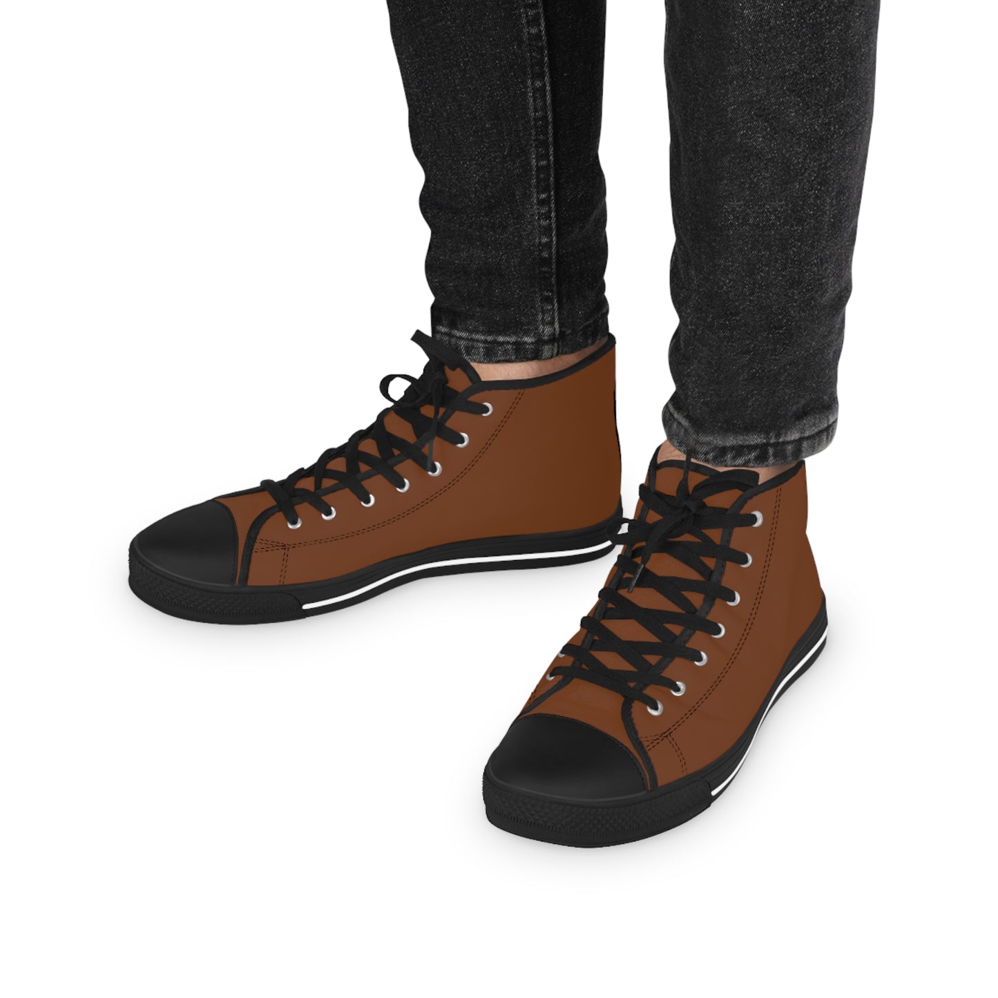Men's Canvas High Top Solid Color Sneakers - Rotten Orange US 14 White sole