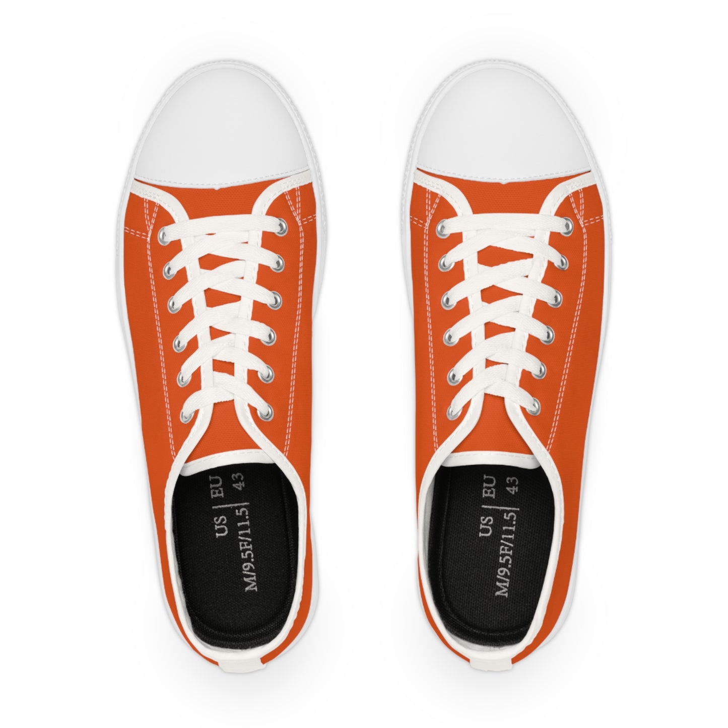 Men's Low Top Sneakers - Dark Orange US 14 Black sole