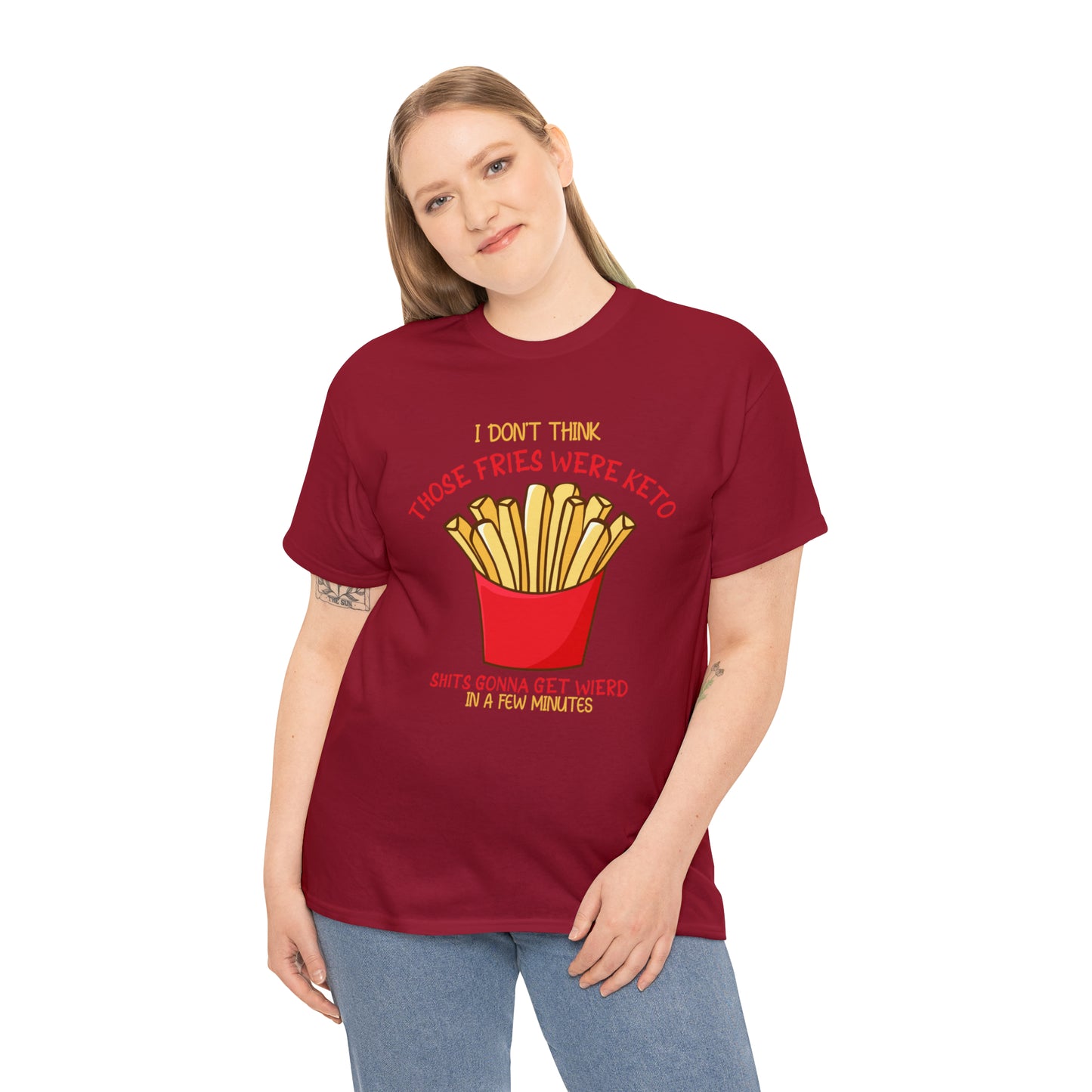 Unisex Heavy Cotton Tee - Those Fries Weren't Keto... Graphite Heather 5XL