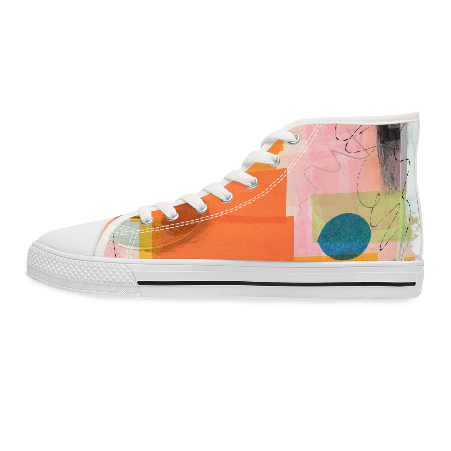 Women's High Top Sneakers - 02869 US 12 White sole