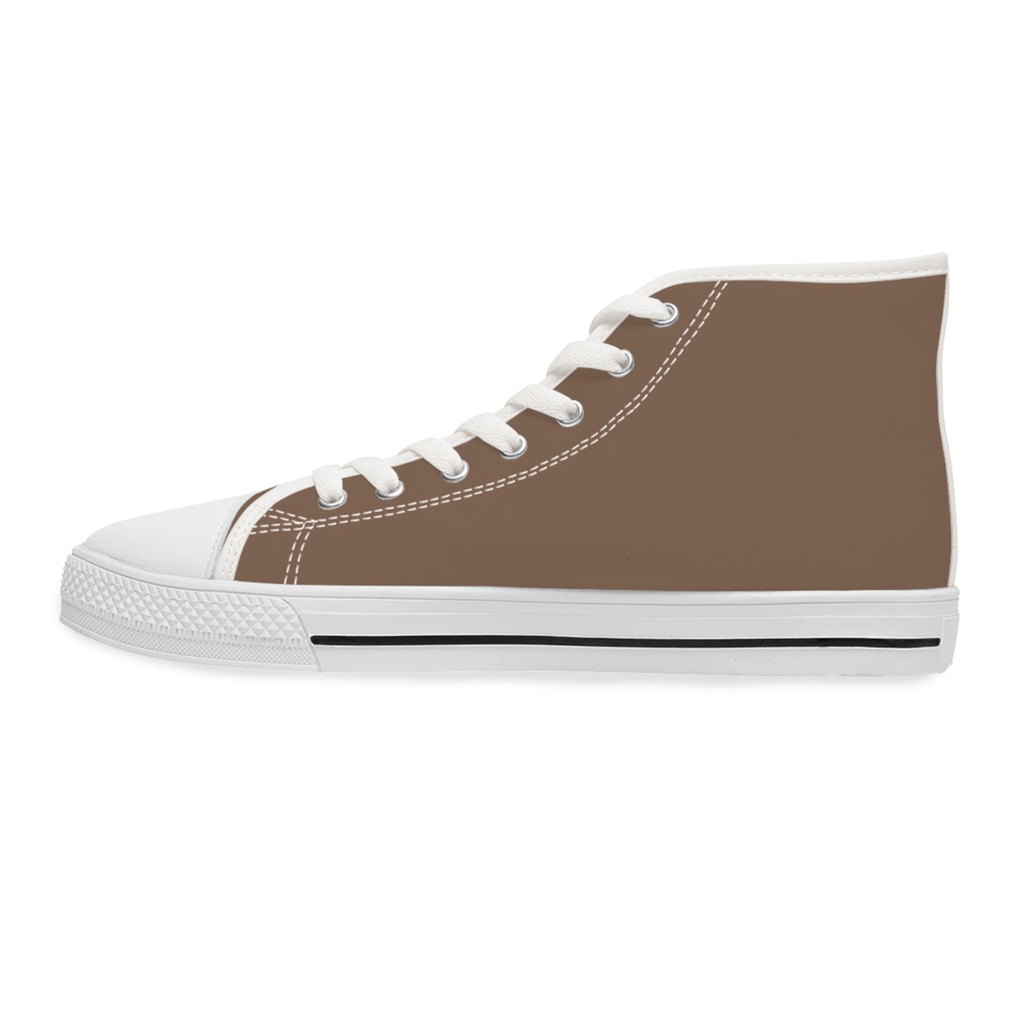 Women's Canvas High Top Solid Color Sneakers - Latte Tan US 12 White sole