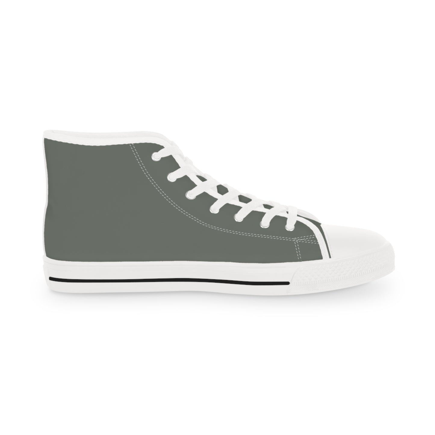 Men's Canvas High Top Solid Color Sneakers - Drab Olive Gray US 14 White sole
