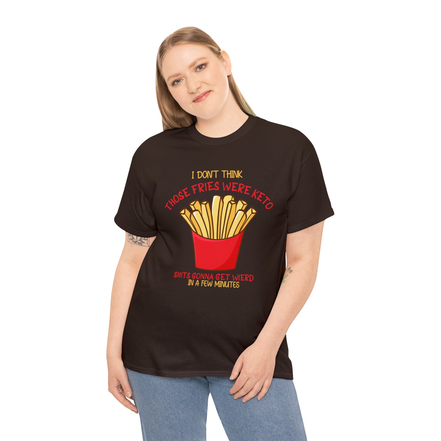 Unisex Heavy Cotton Tee - Those Fries Weren't Keto... Graphite Heather 5XL