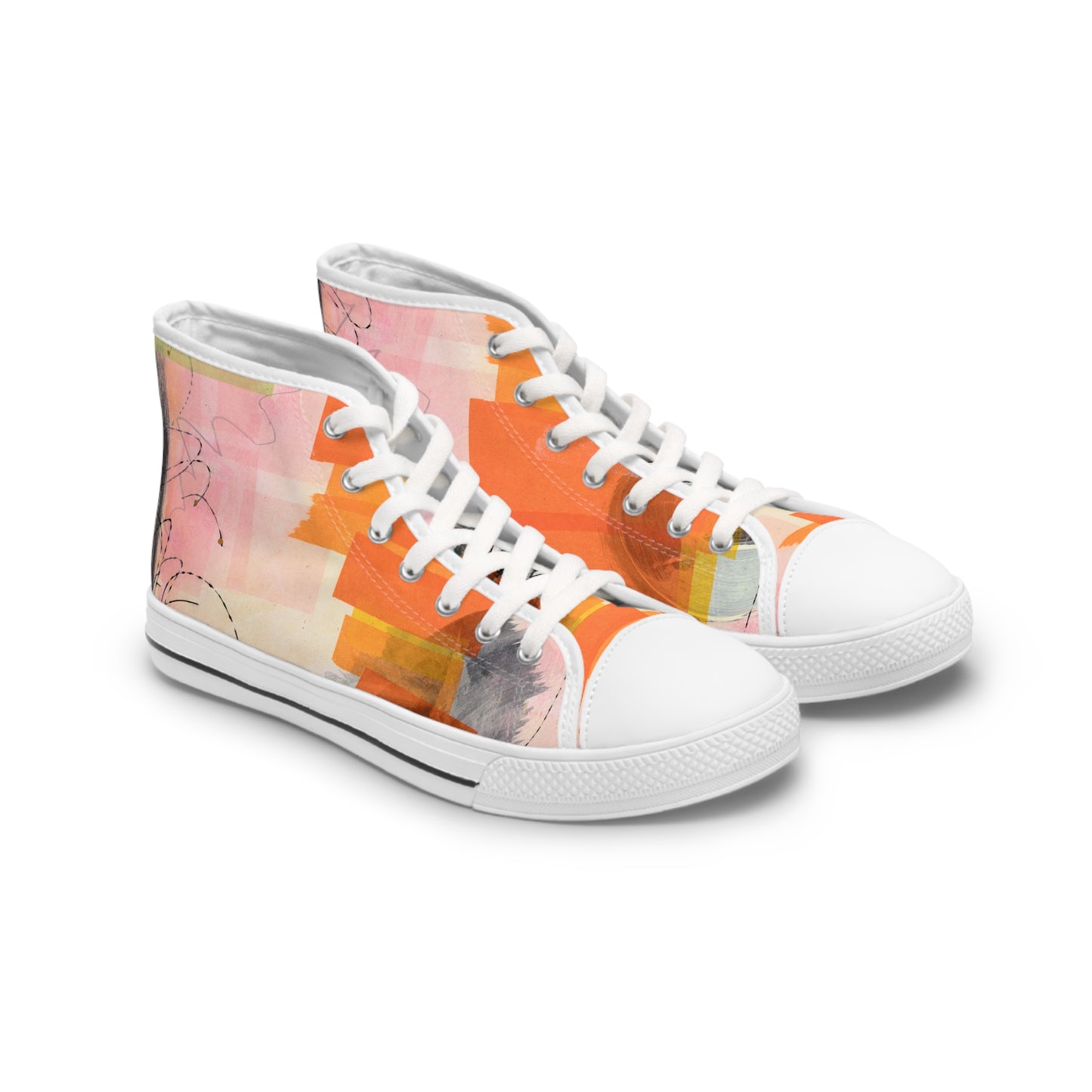 Women's High Top Sneakers - 02869 US 12 White sole