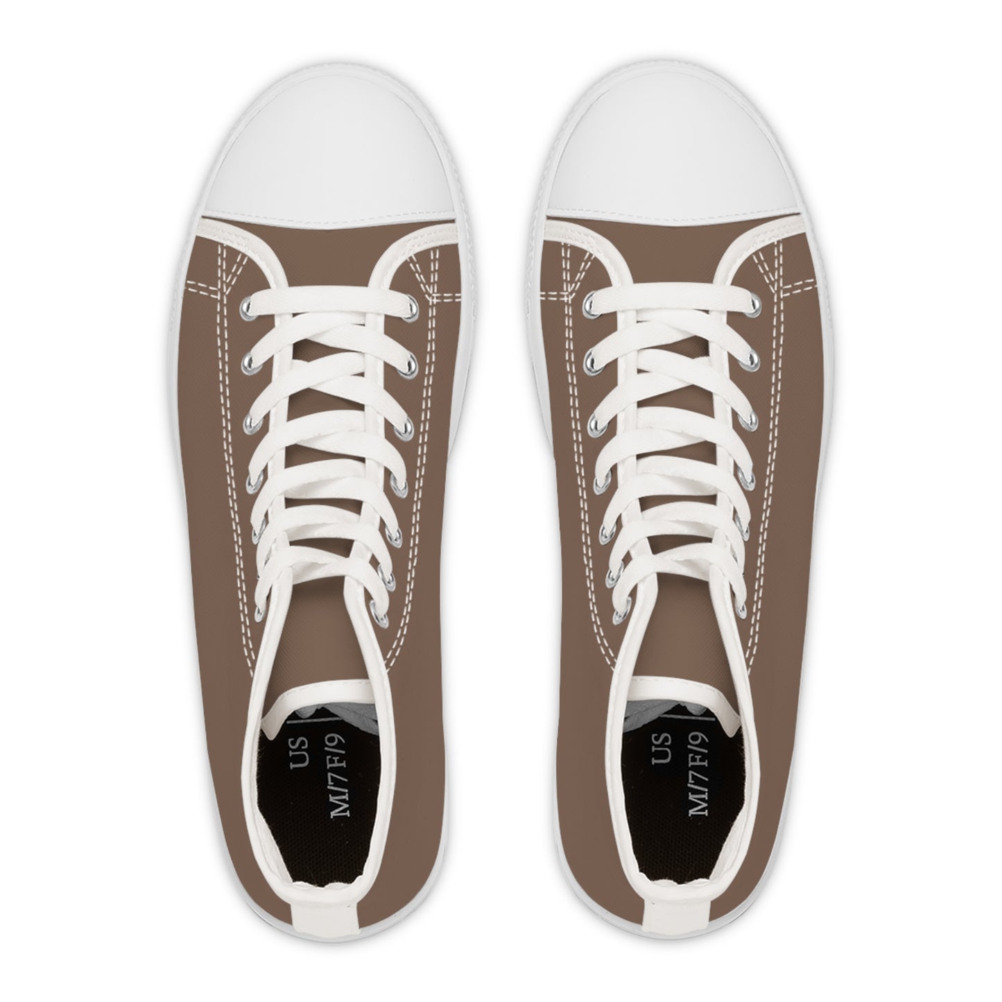 Women's Canvas High Top Solid Color Sneakers - Latte Tan US 12 White sole