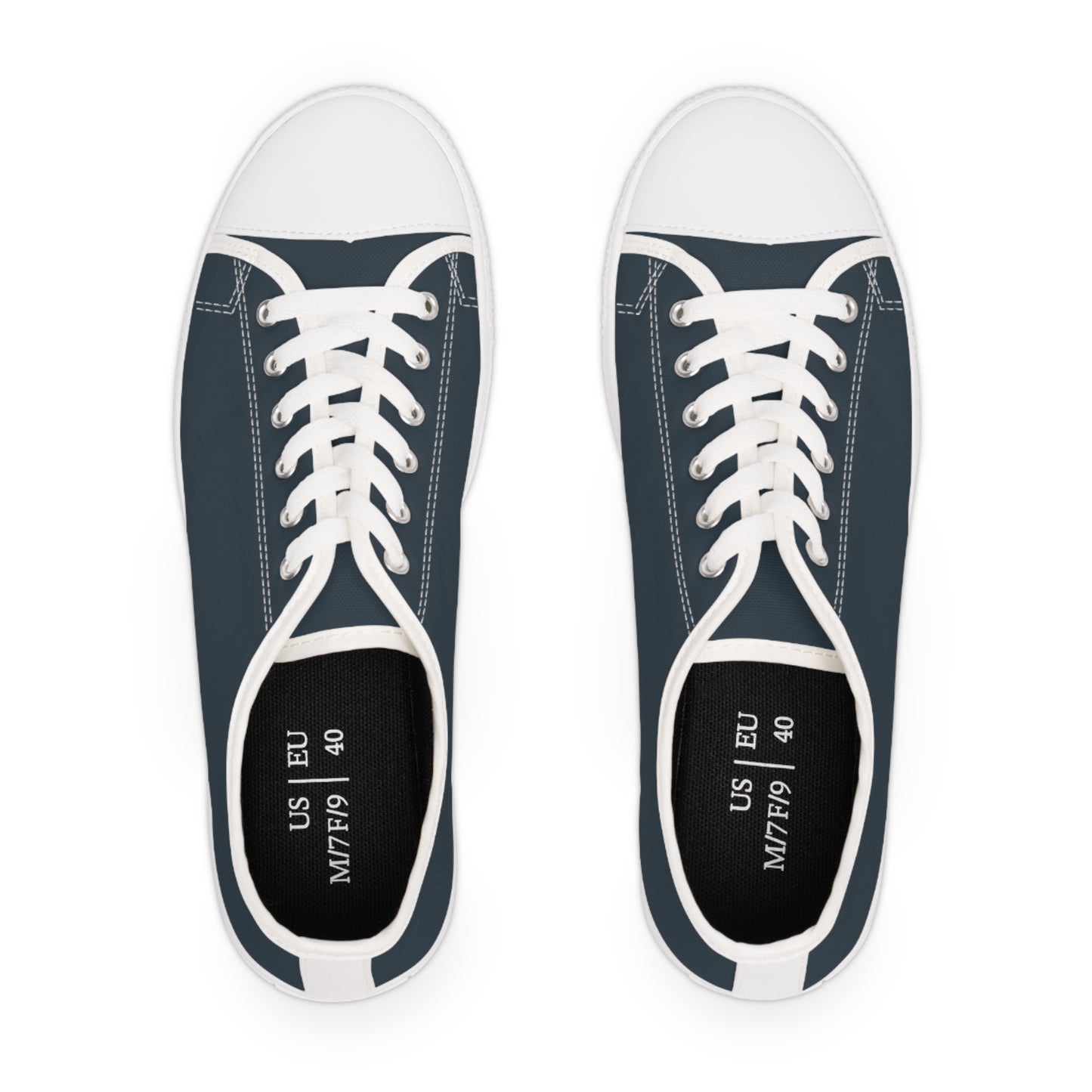Women's Canvas Low Top Solid Color Sneakers - Thunder Cloud US 12 White sole