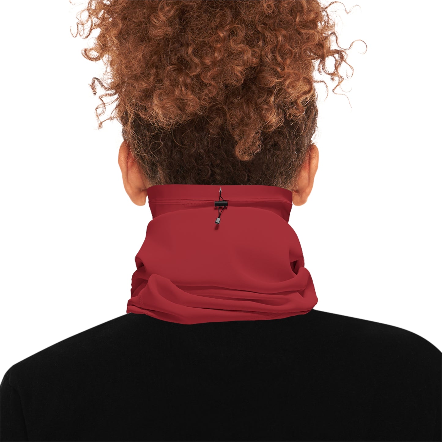 Winter Neck Gaiter With Drawstring - Red