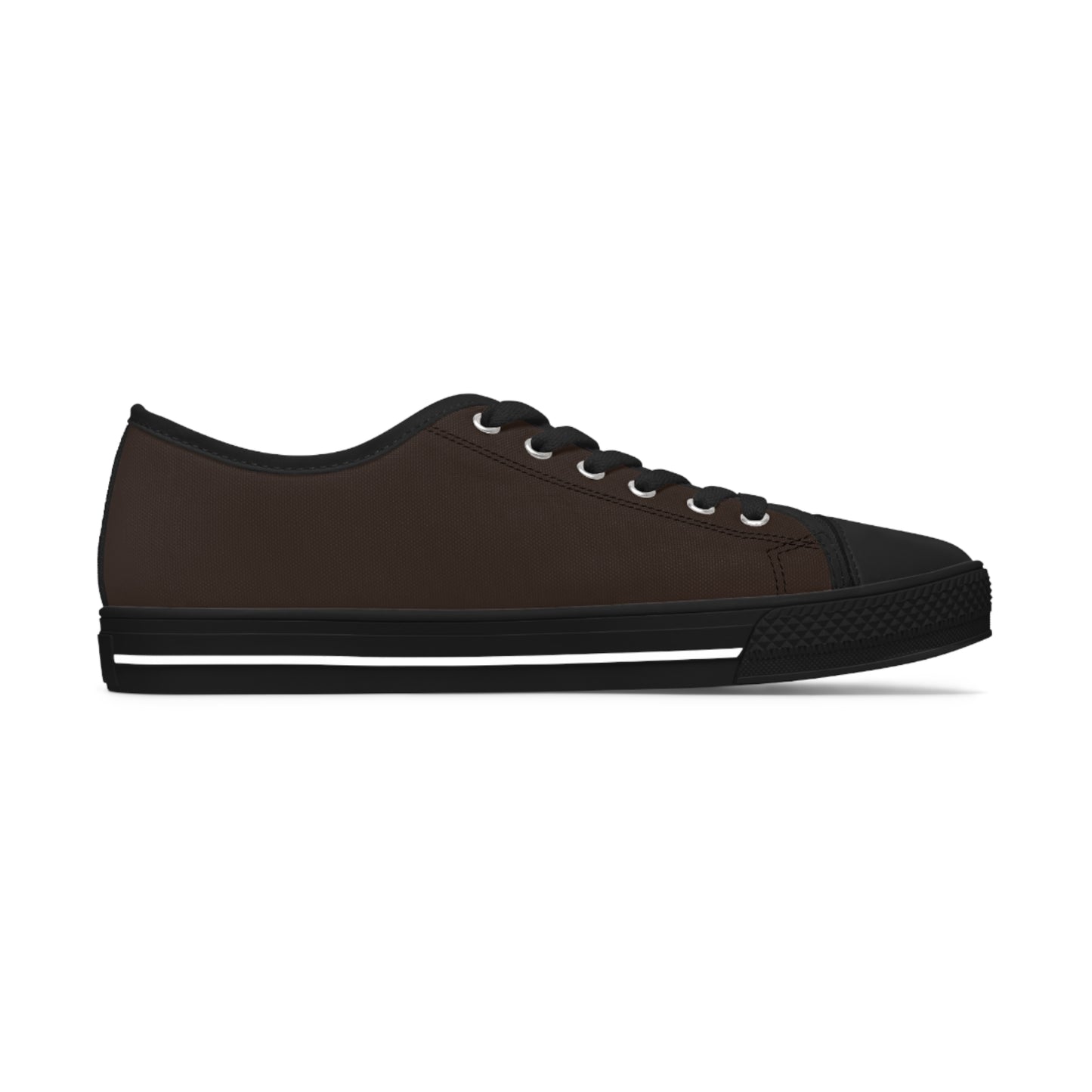 Women's Canvas Low Top Solid Color Sneakers - Chocolate Cherry US 12 White sole