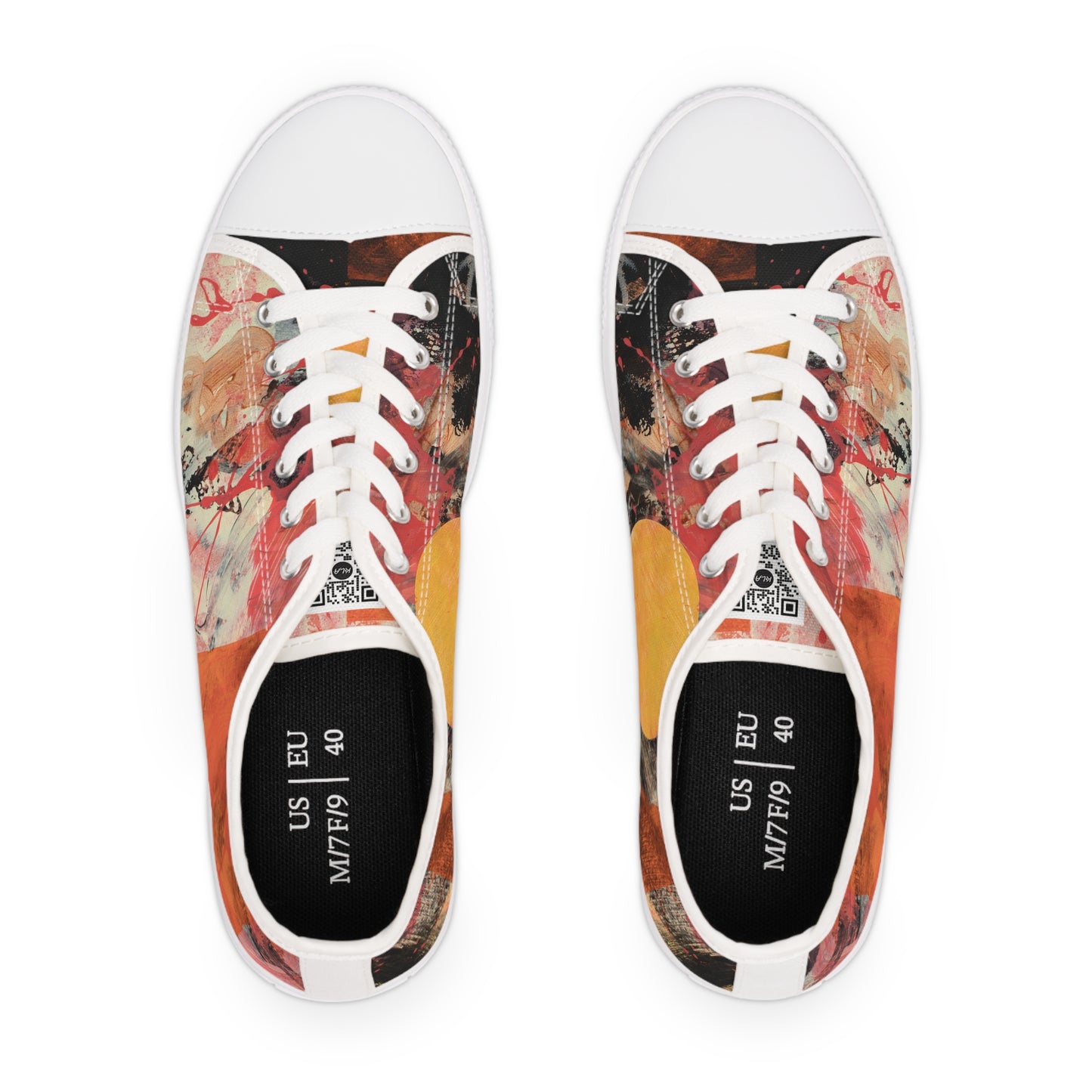 Women's Low Top Sneakers - 02874 US 12 White sole