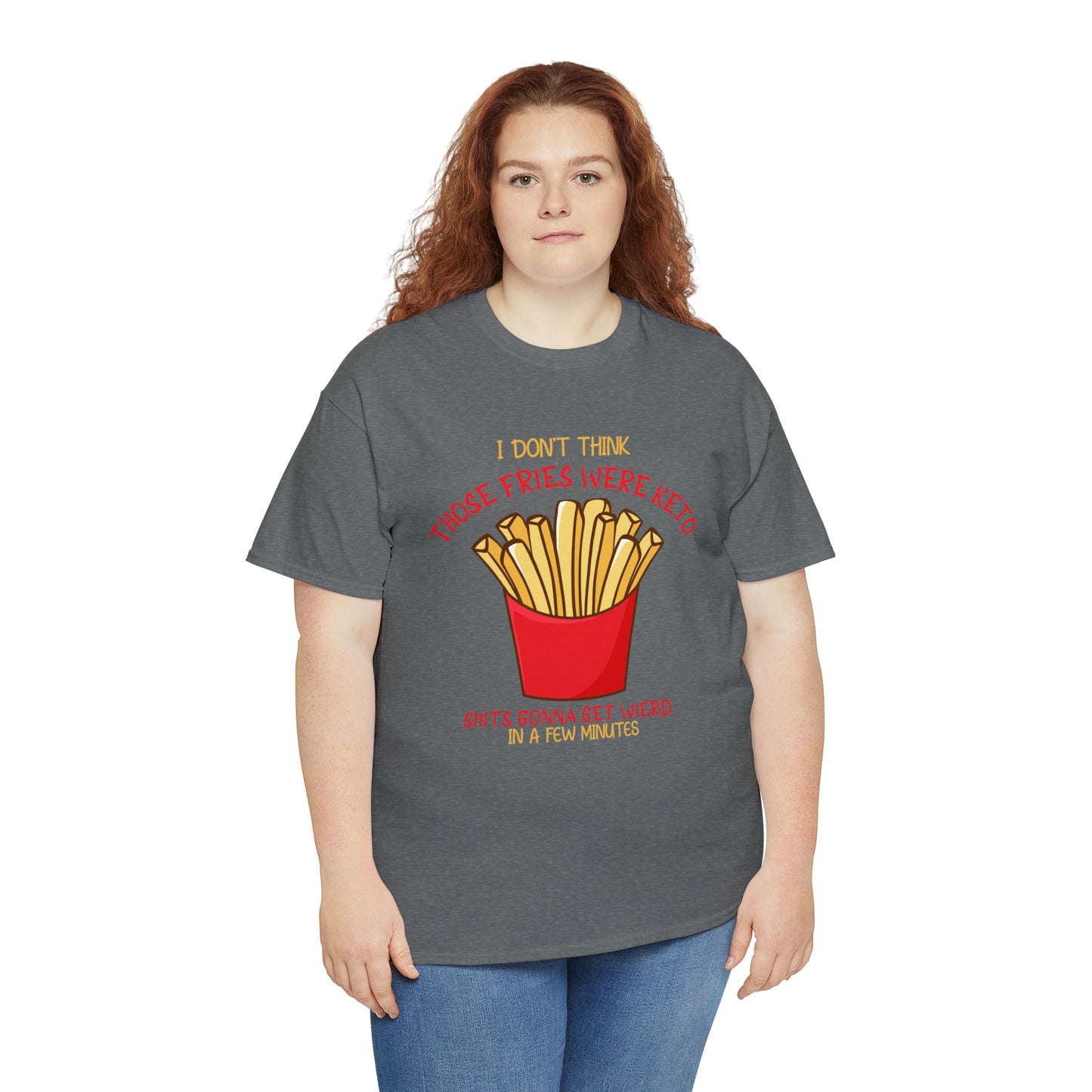 Unisex Heavy Cotton Tee - Those Fries Weren't Keto... Graphite Heather 5XL